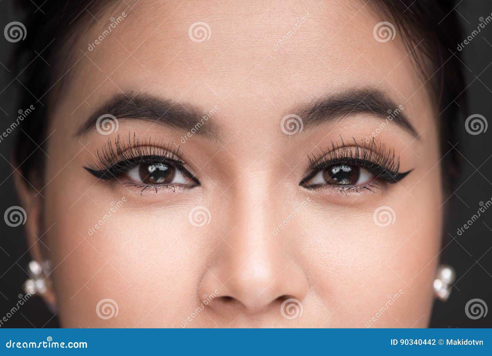 perfect  of eyebrows. beautiful macro shot of female eye wi