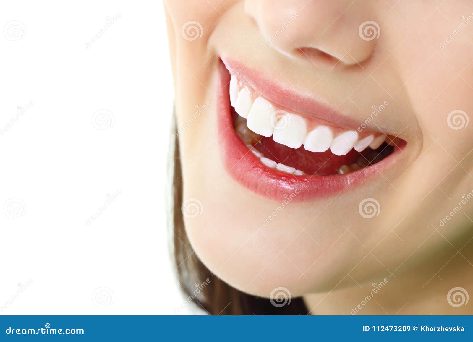 perfect smile with healthy tooth of cheerful teen girl 