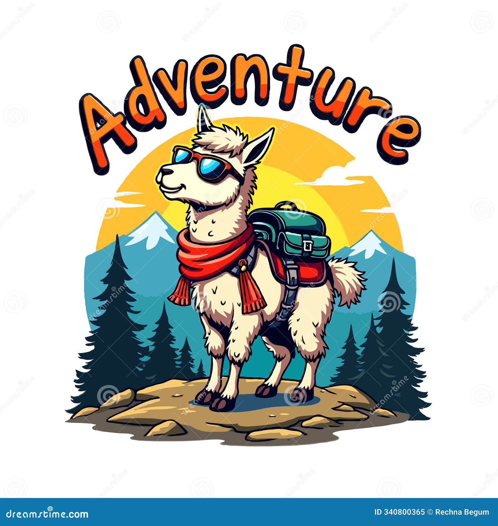 explore the outdoors with this stylish llama adventure t-shirt 