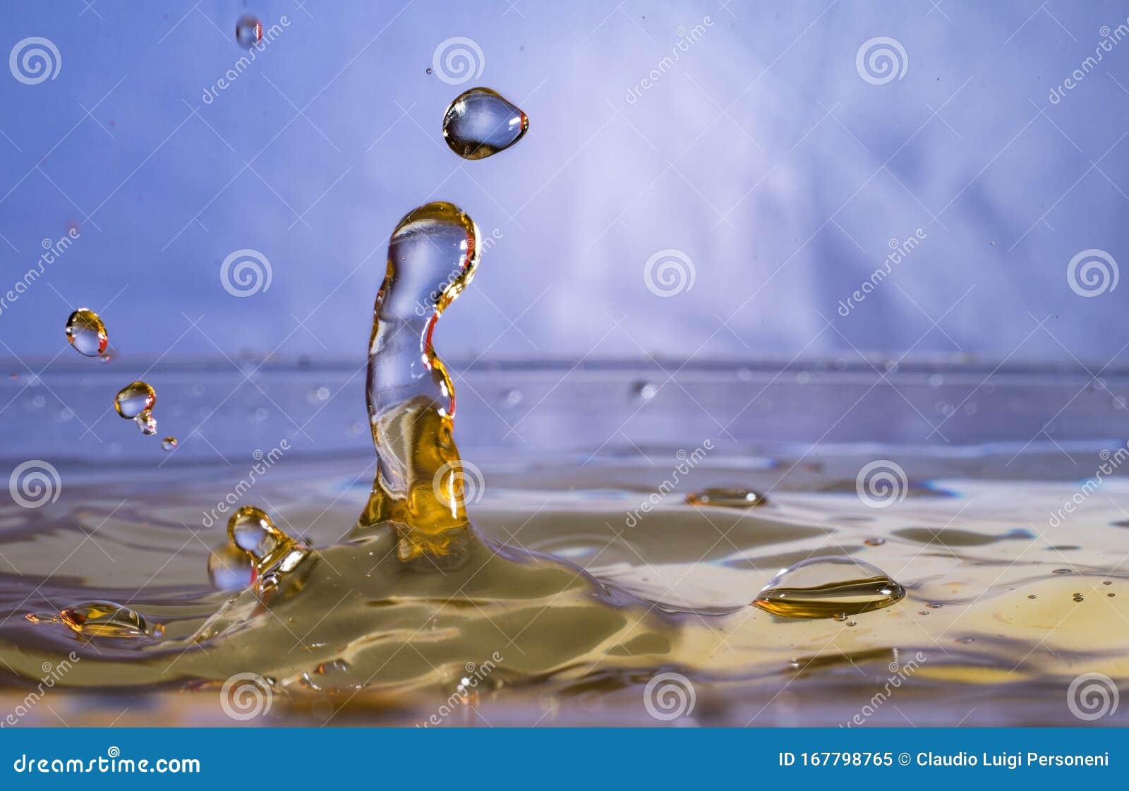 Perfect Waterdrop in a Light Bue Light Stock Image Image of clean
