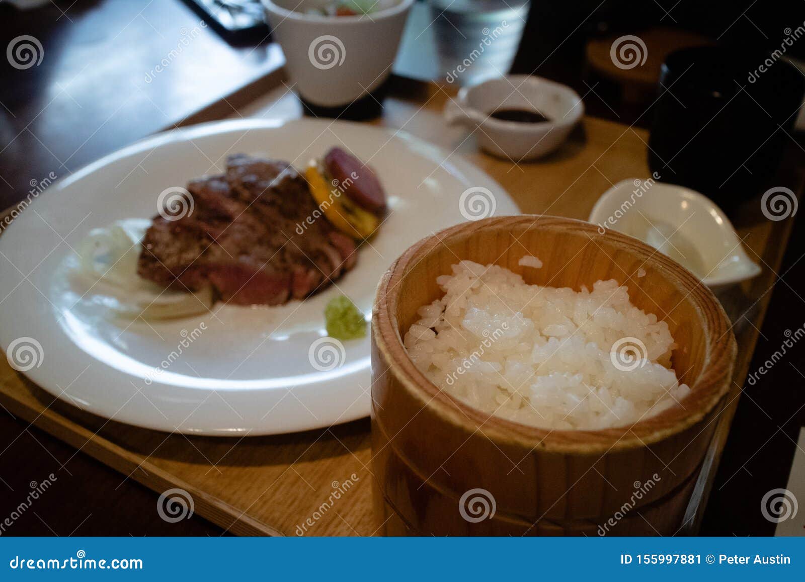 Perfectly Cooked Steak in Highclass Japanese Restaurant Stock Image