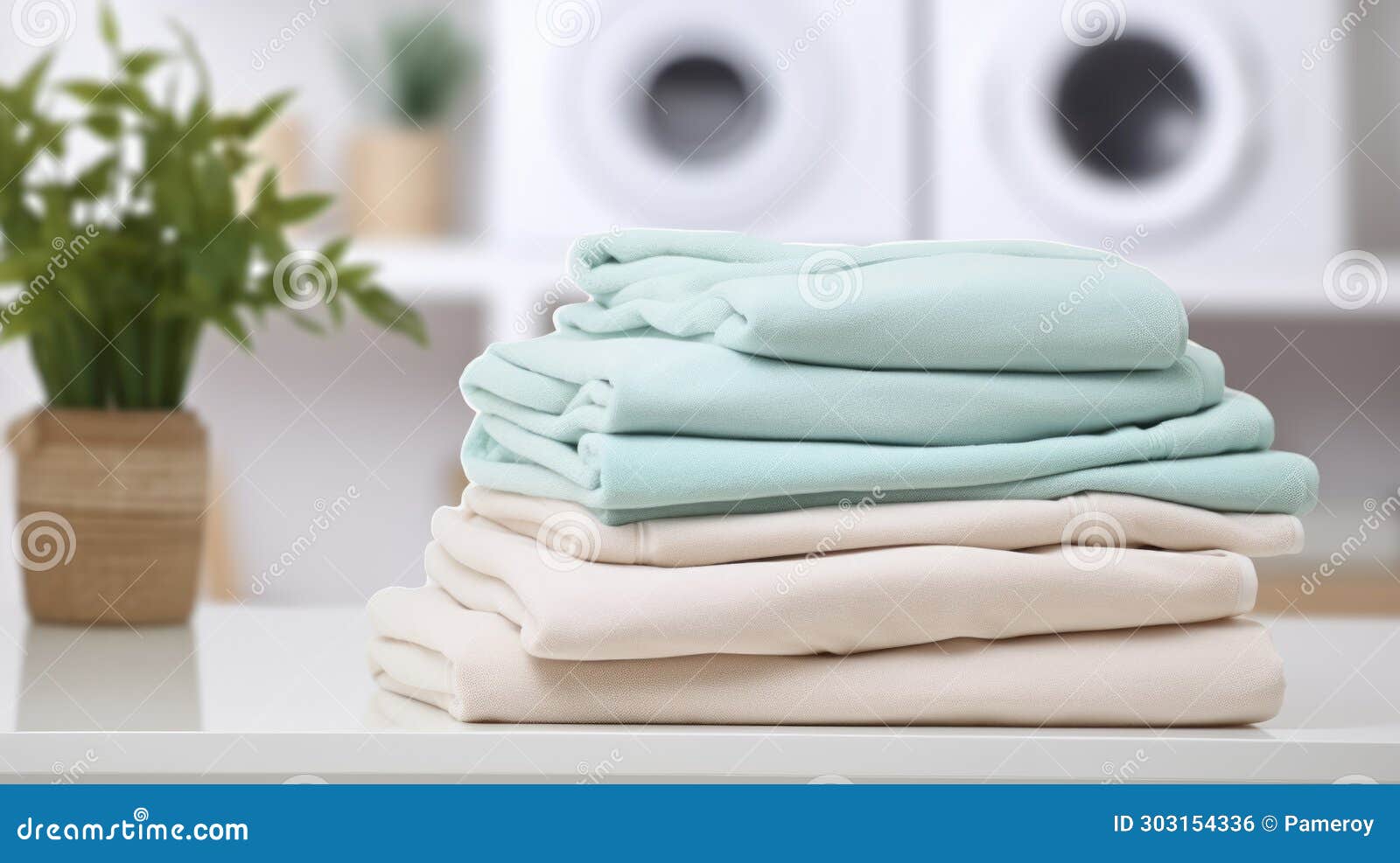 Perfectly Folded Bedding Sheets, Serenely Positioned in a Blurred