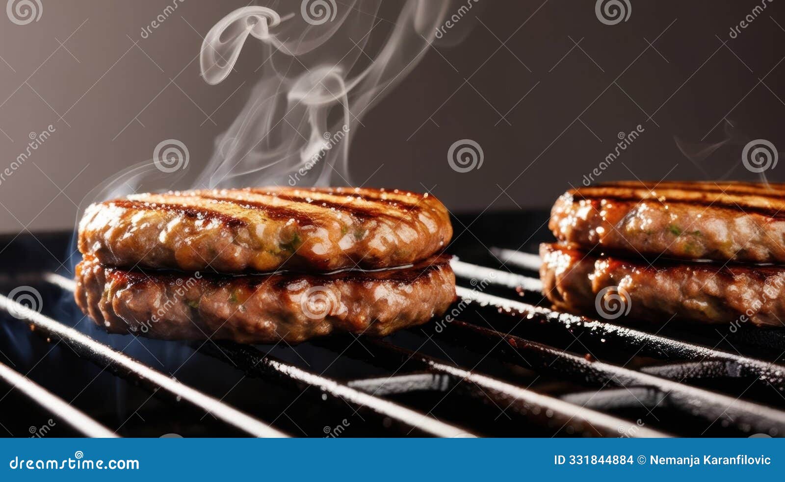 perfectly grilled juicy burger patties