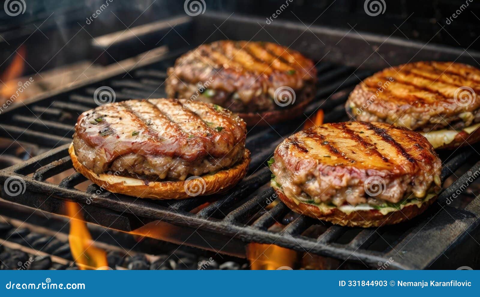 perfectly grilled juicy burger patties