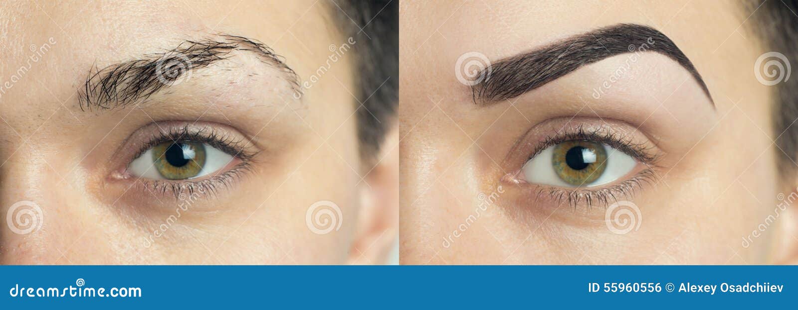 Perfekte Augenbrauen Vorher Nachher Stockfoto Bild Von Augenbrauen Perfekte