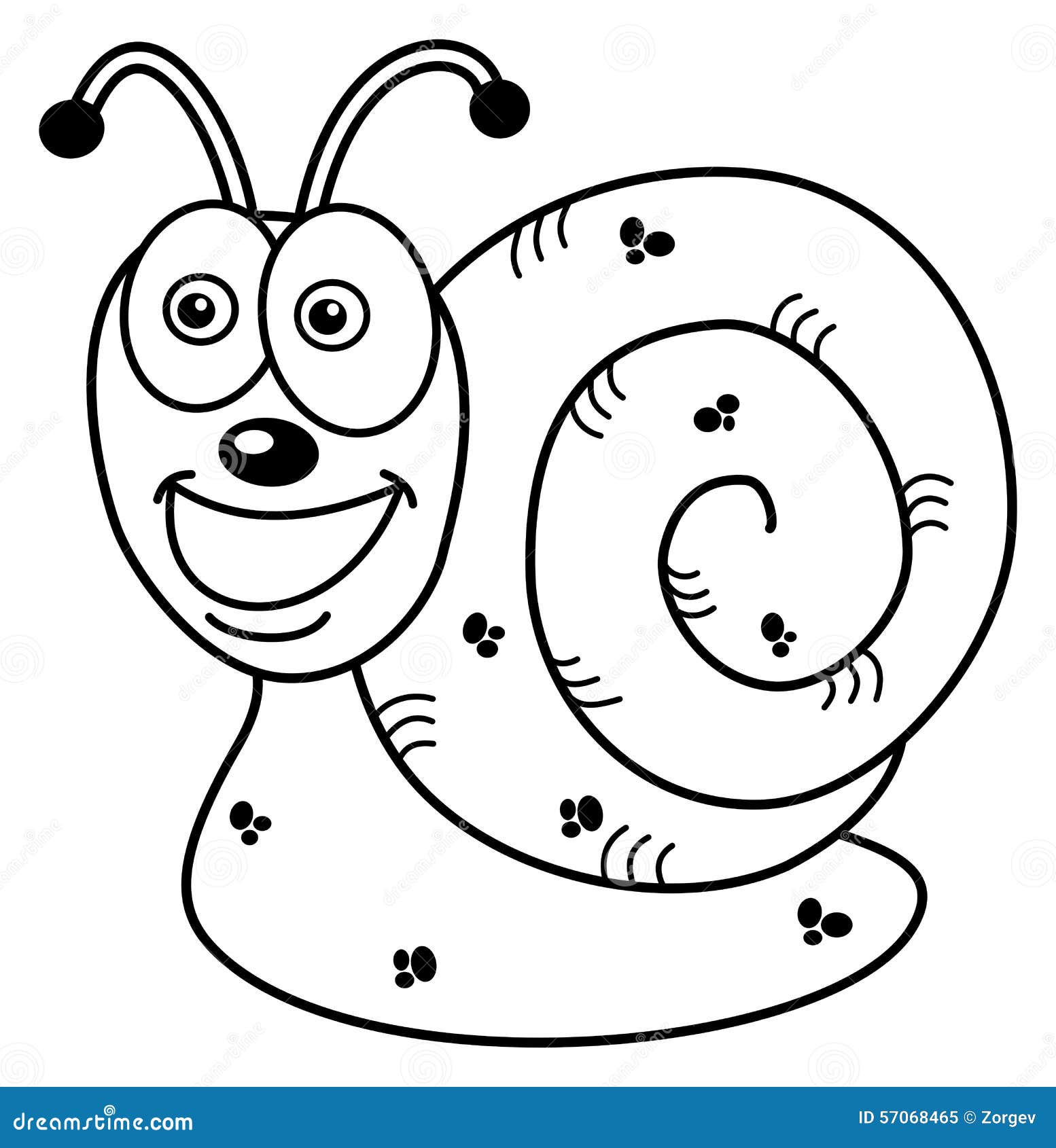 Perfil Alegre Del Caracol Para Colorear Stock de ilustración