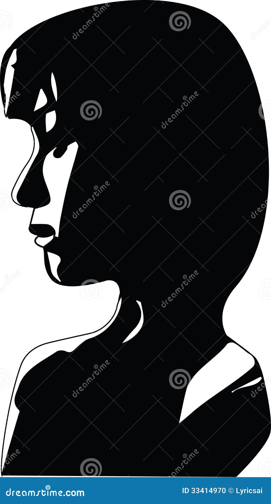 Perfil Do Lado De Silhuette Da Cara Triste Da Mulher Ilustração do Vetor -  Ilustração de boca, forma: 33414970