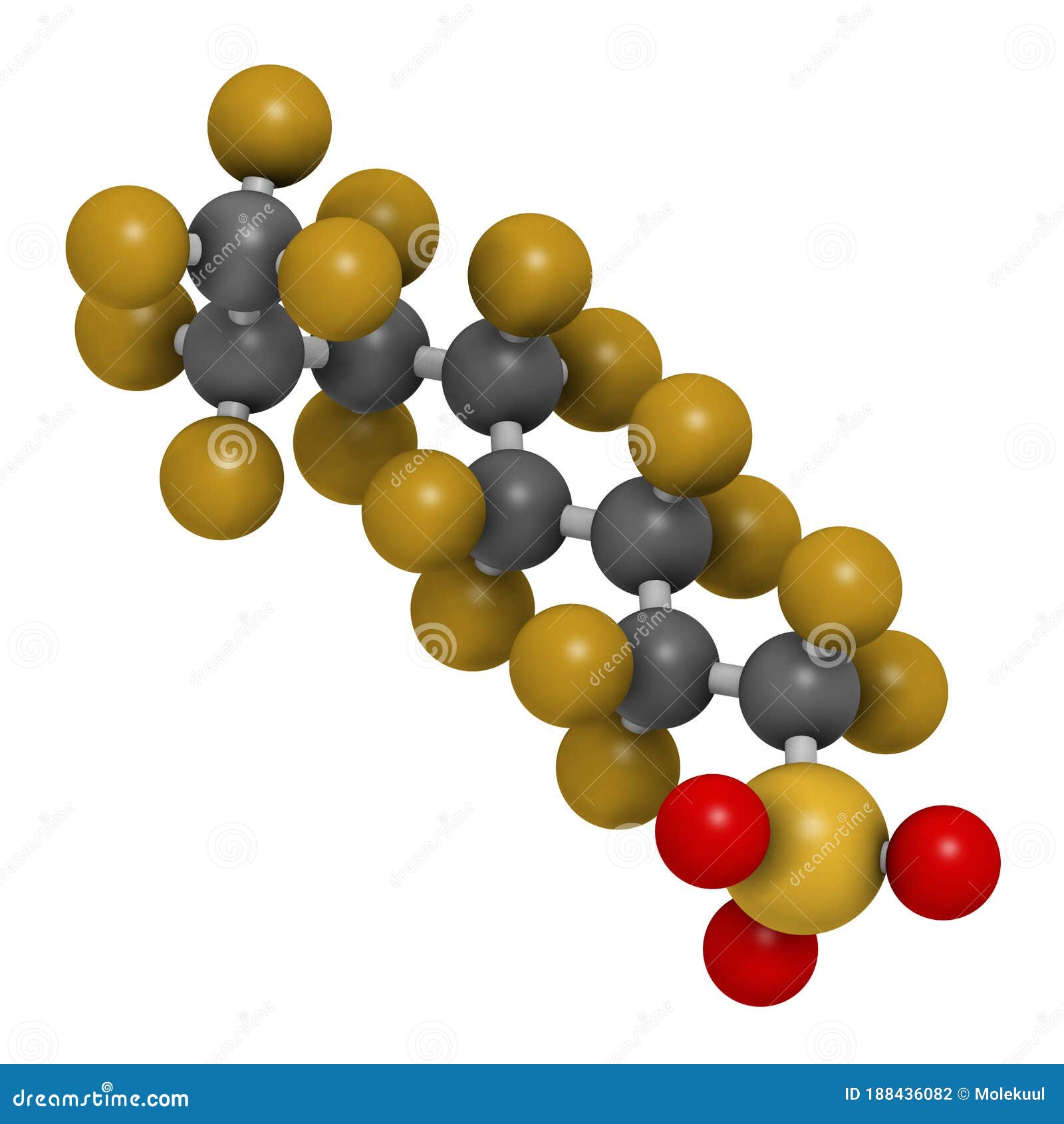 Perfluorooctanesulfonic Acid Perfluorooctane Sulfonate Pfos Persistent Organic Pollutant Molecule 3d Rendering Atoms Are Stock Illustration Illustration Of Chemical Neonatal 188436082