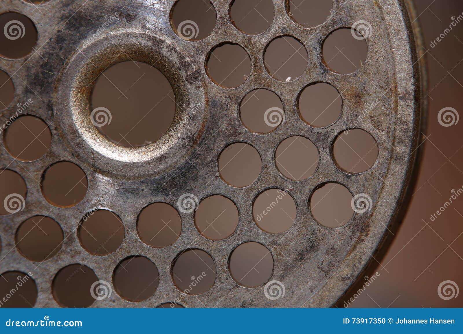 Perforated Disk Used As Part of an Old Meat Grinder Stock Photo Image