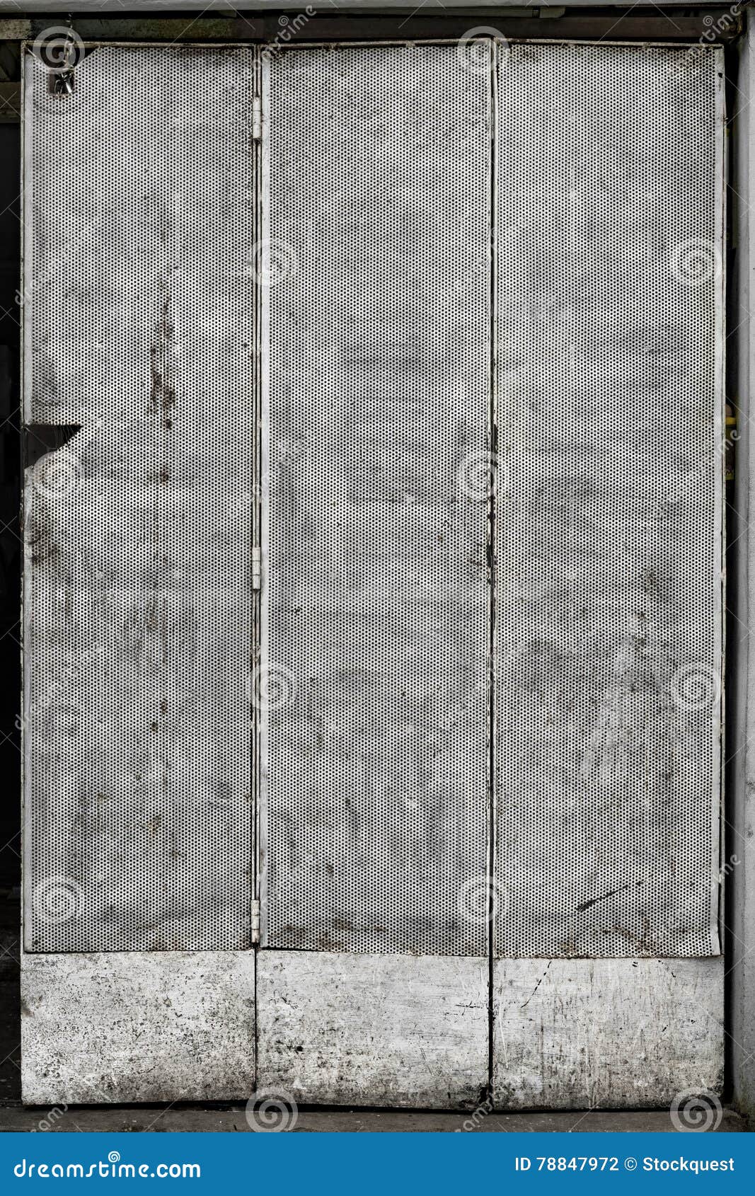 Perforated Metal Gate stock photo. Image of entrance 78847972