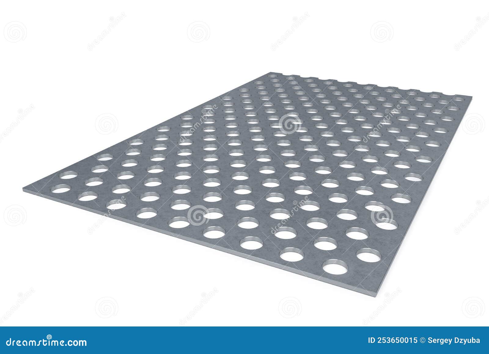 Perforated steel sheet 3D stock illustration. Illustration of rendering
