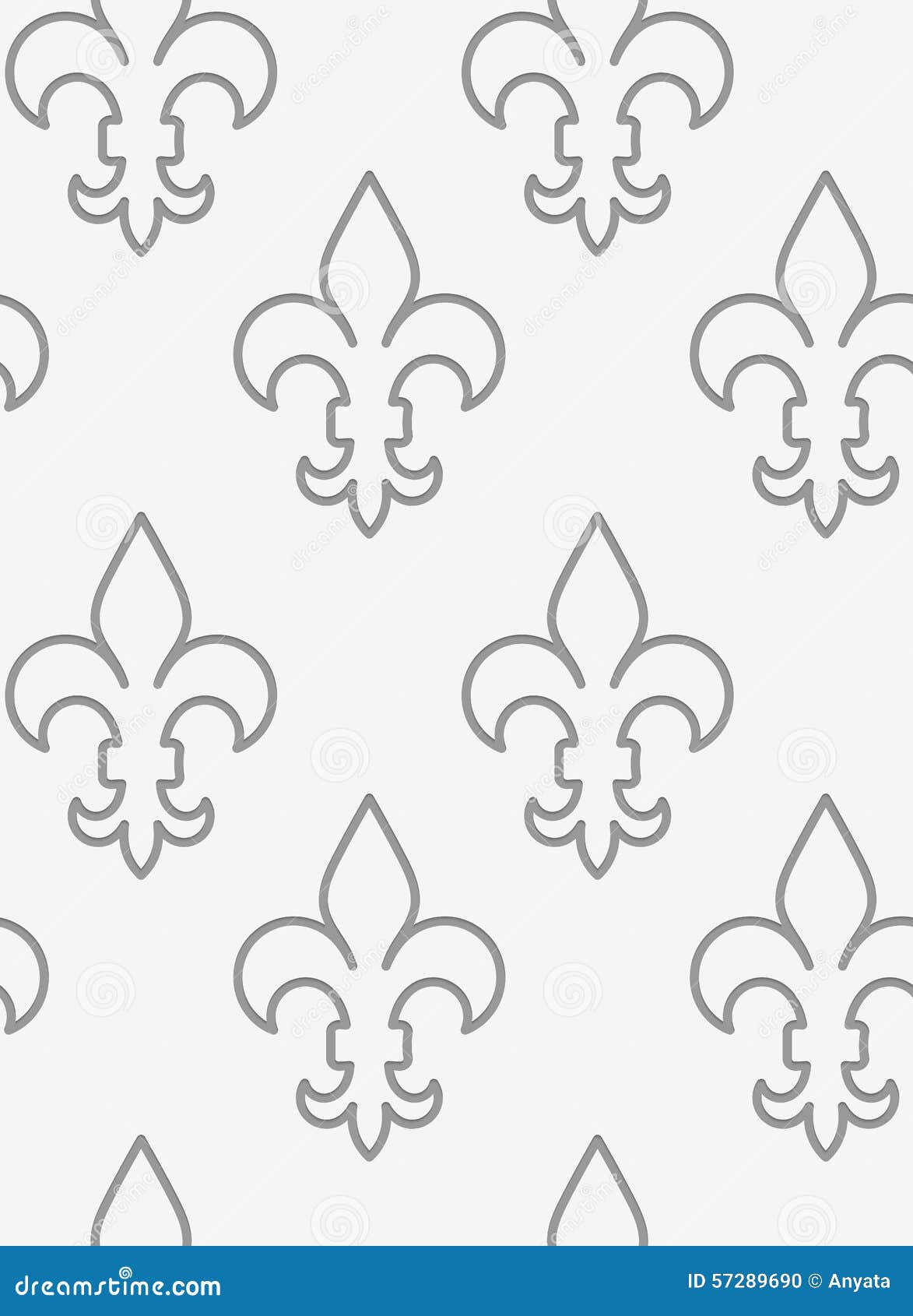 Perforated противопоставил Fleur-de-lis в строке безшовное предпосылки геометрическое Современная текстура monochrome 3D Картина с реалистической тенью и отрезок из бумажного влияния