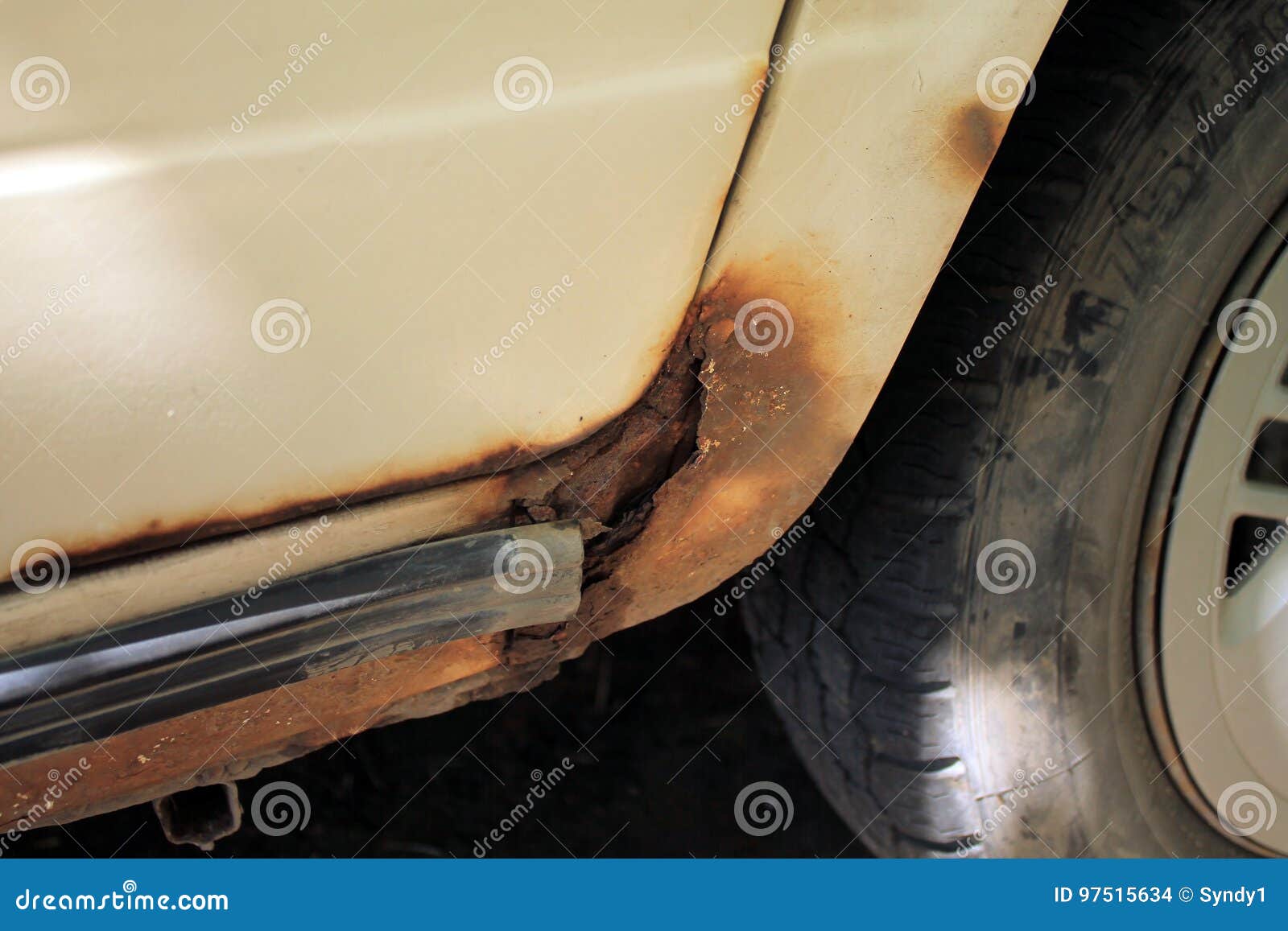 Perforation Von Korrosion Alter Auto ` S Schwelle Stockfoto - Bild von  auslegung, gebrochen: 97515634