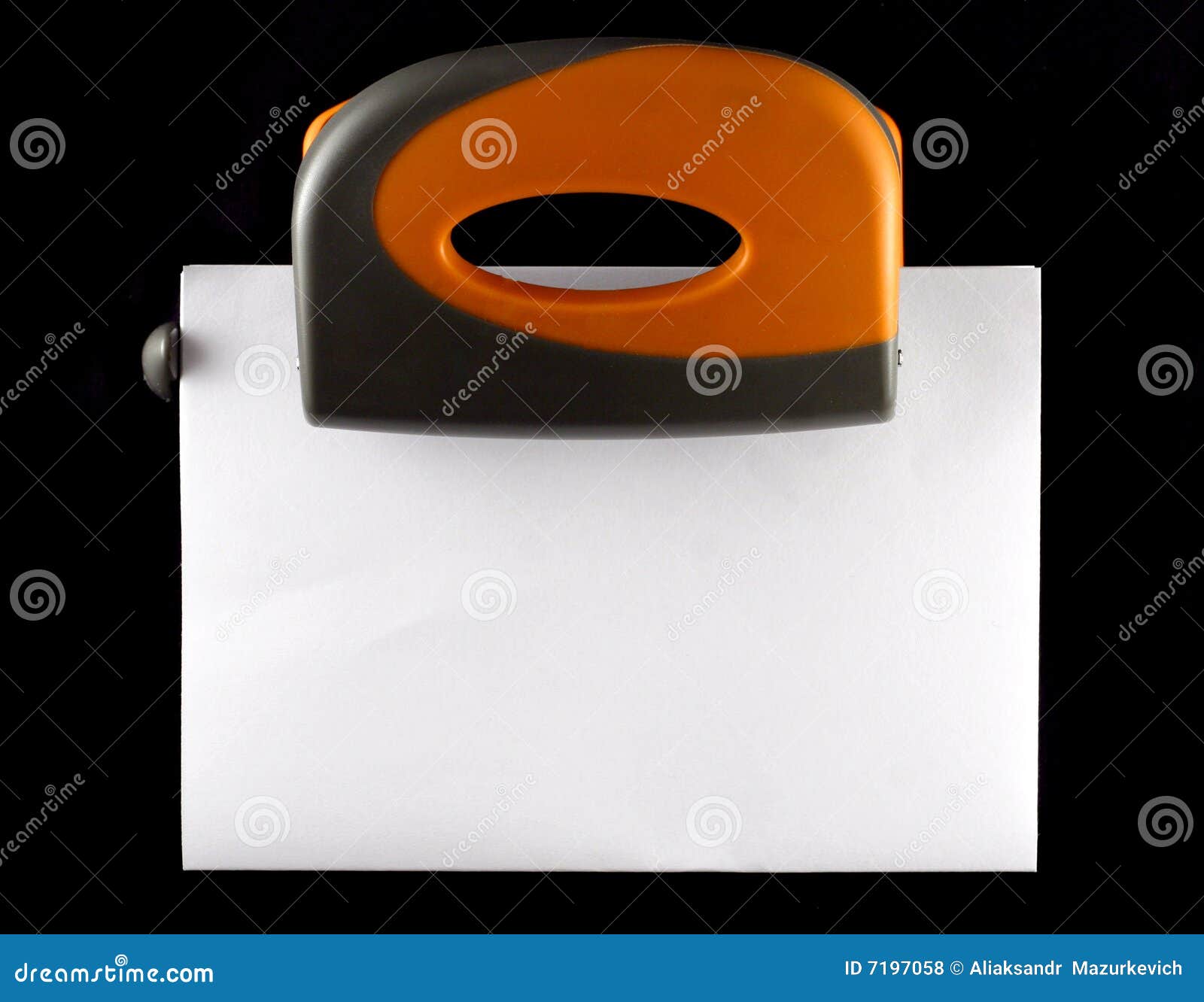 Perforator with Sheet of Paper Stock Photo - Image of puncher