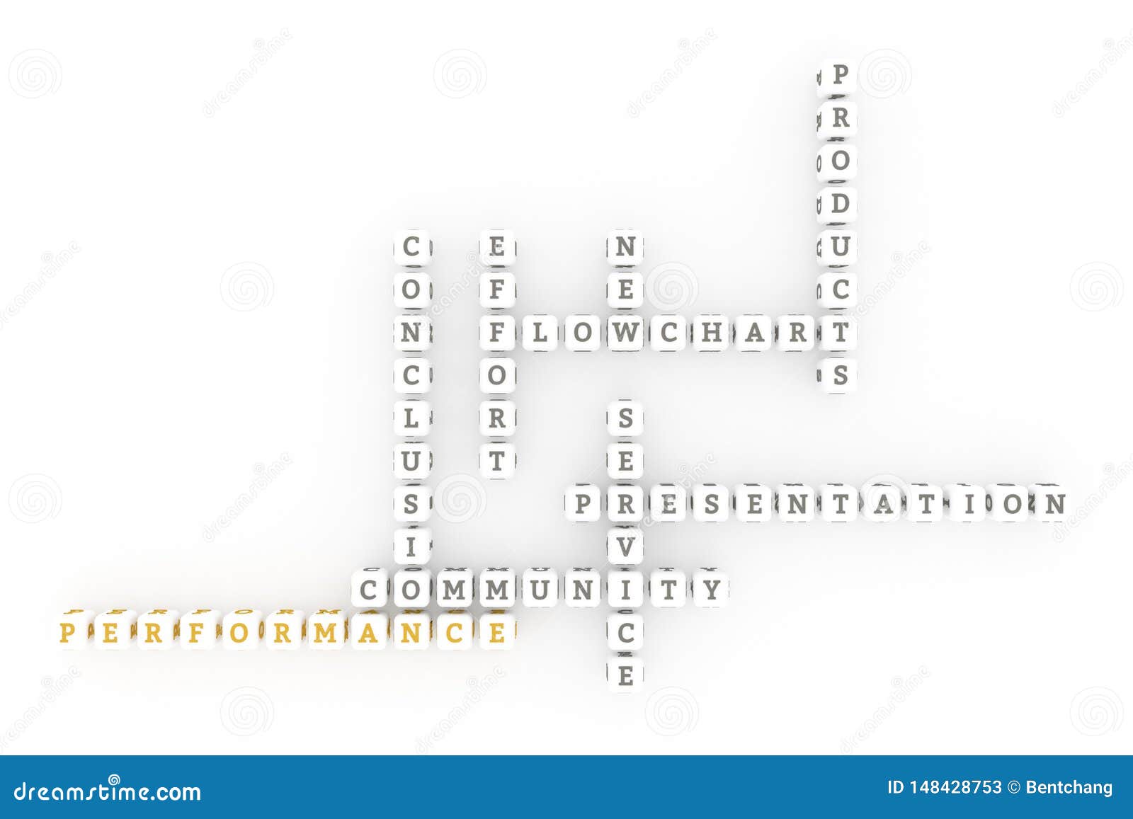 Performance, Business Keyword Crossword. for Web Page, Graphic Design