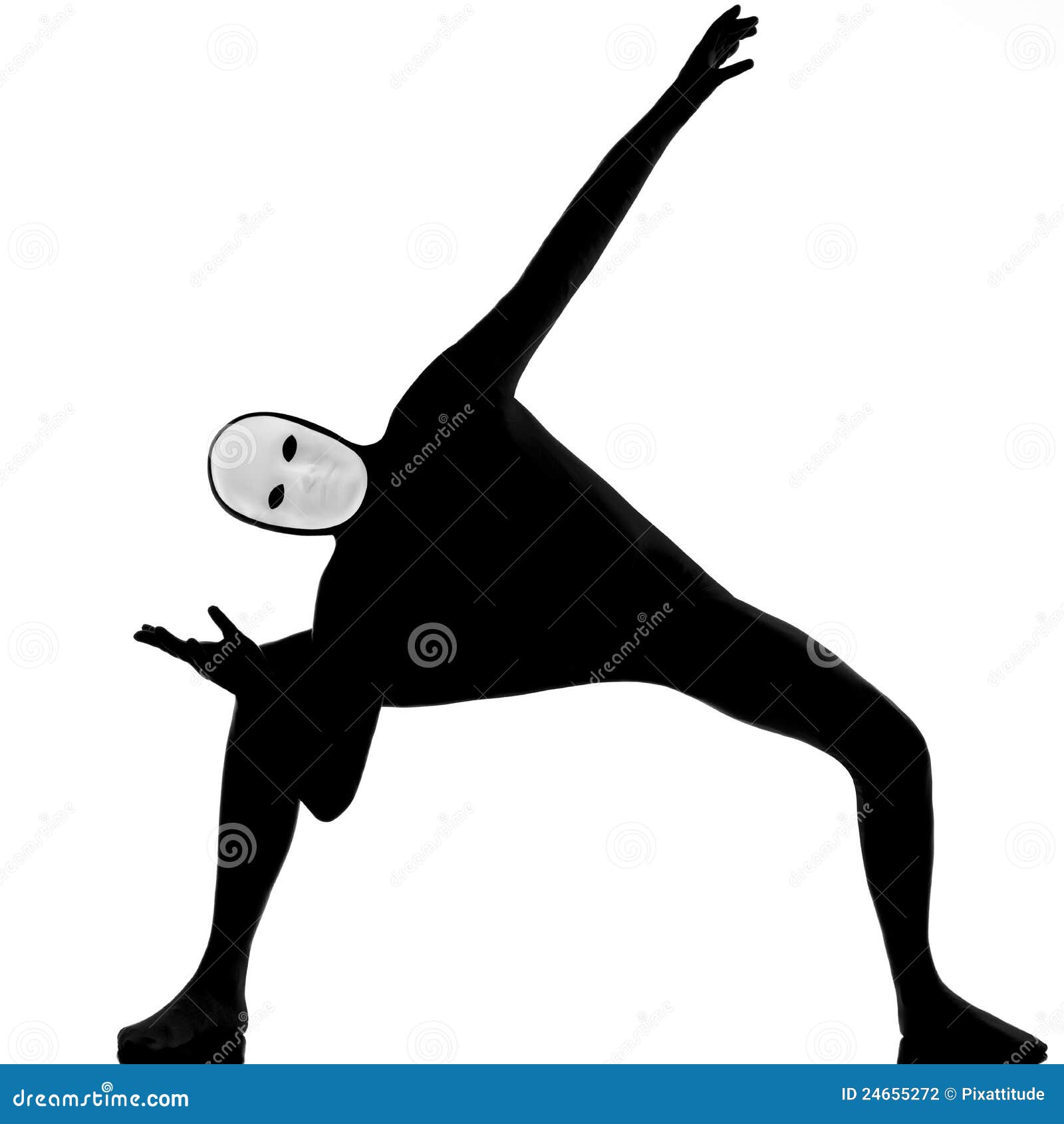 Performer Mime with Mask Stretching Flexibility Stock Photo - Image of  gymnast, length: 24655272