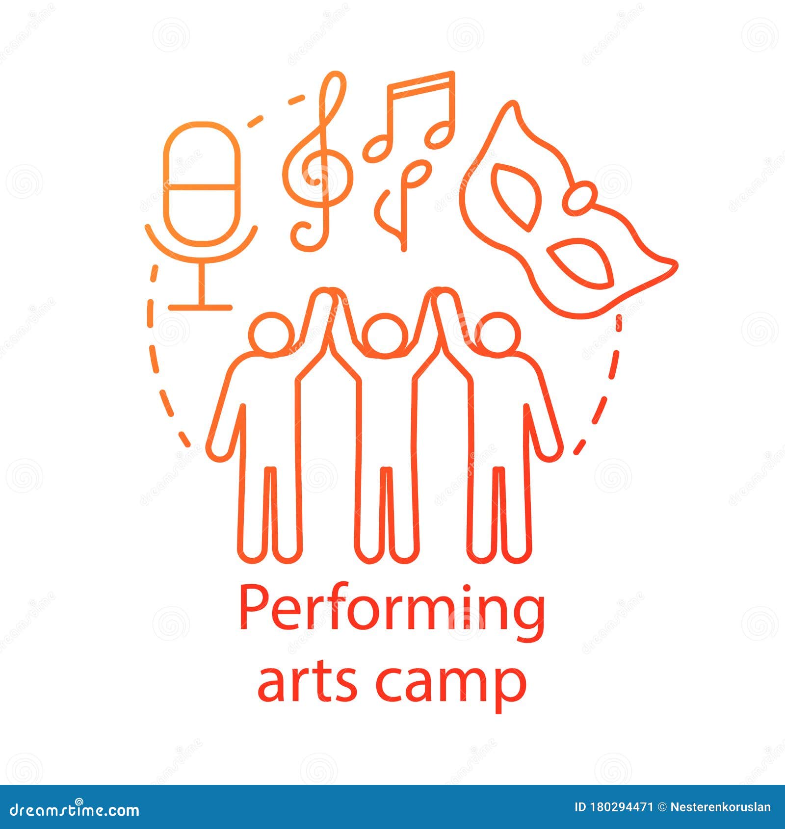 performing arts camp concept icon. artistic, creative personalities community, club idea thin line . theatre