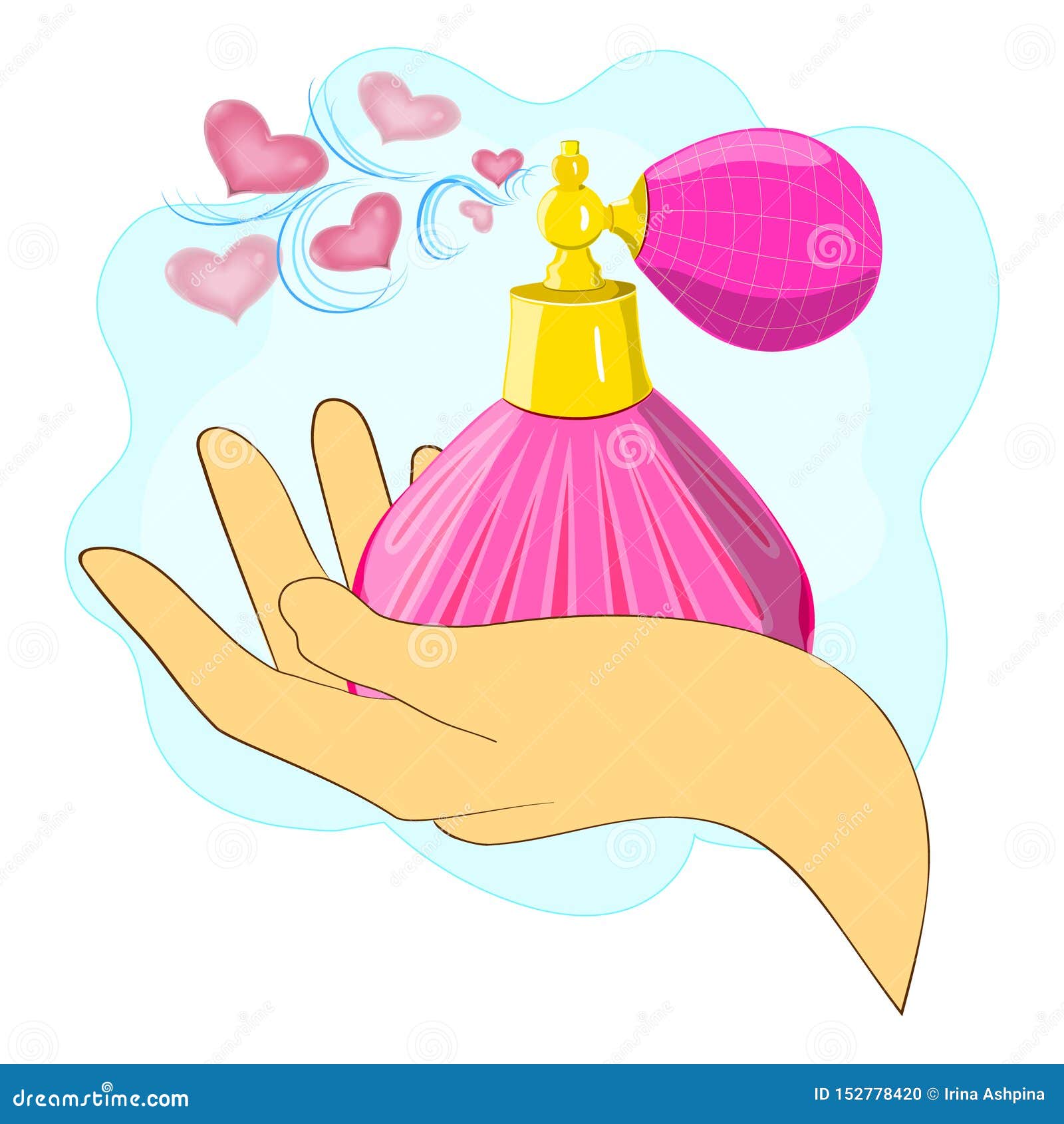 Flat Pattern of a Perfume Bottle. Pink Perfume Bottle with Spray ...