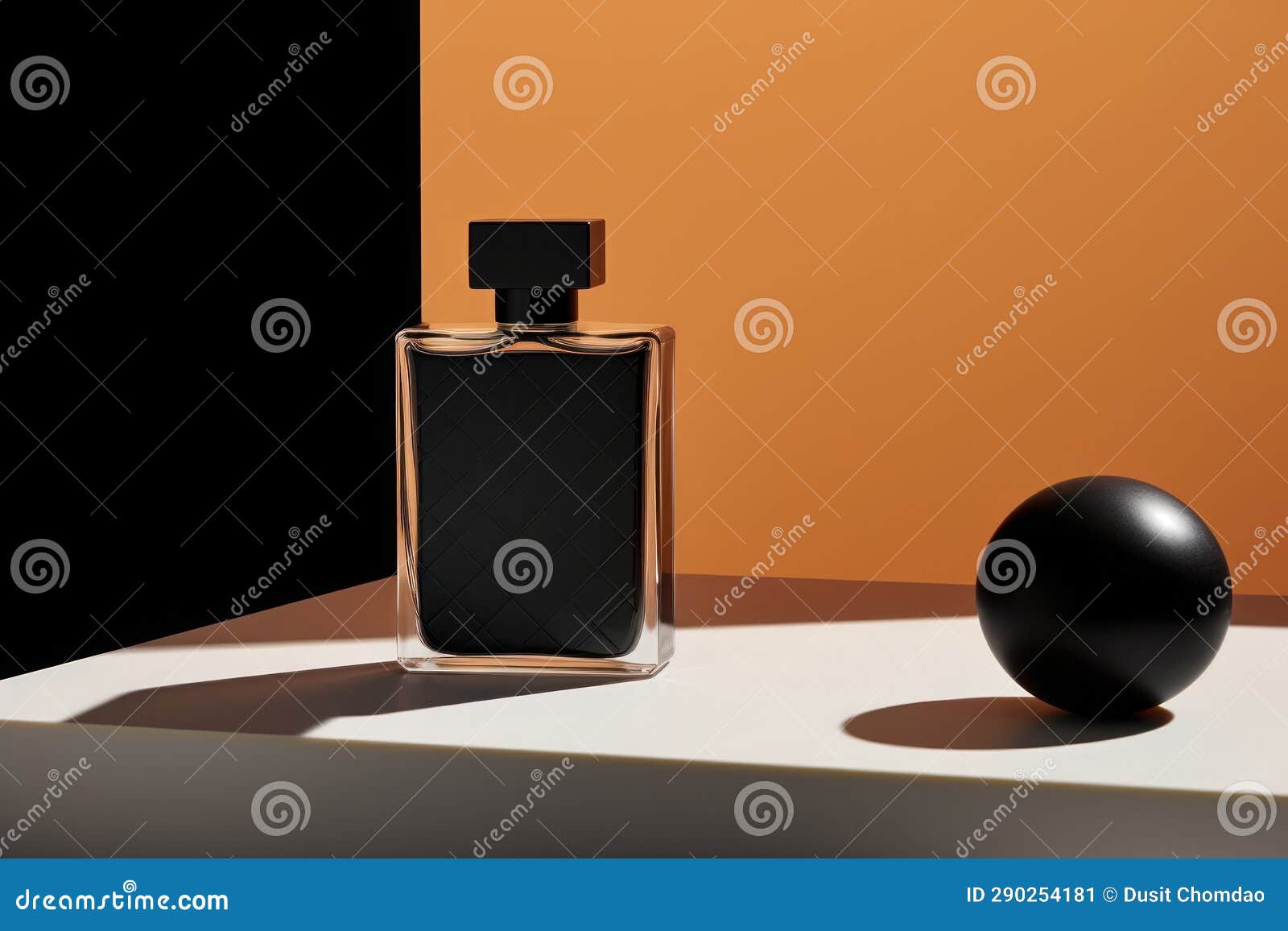 Perfume Bottle Minimalist Plane Geometric Composition Focus on Bottle