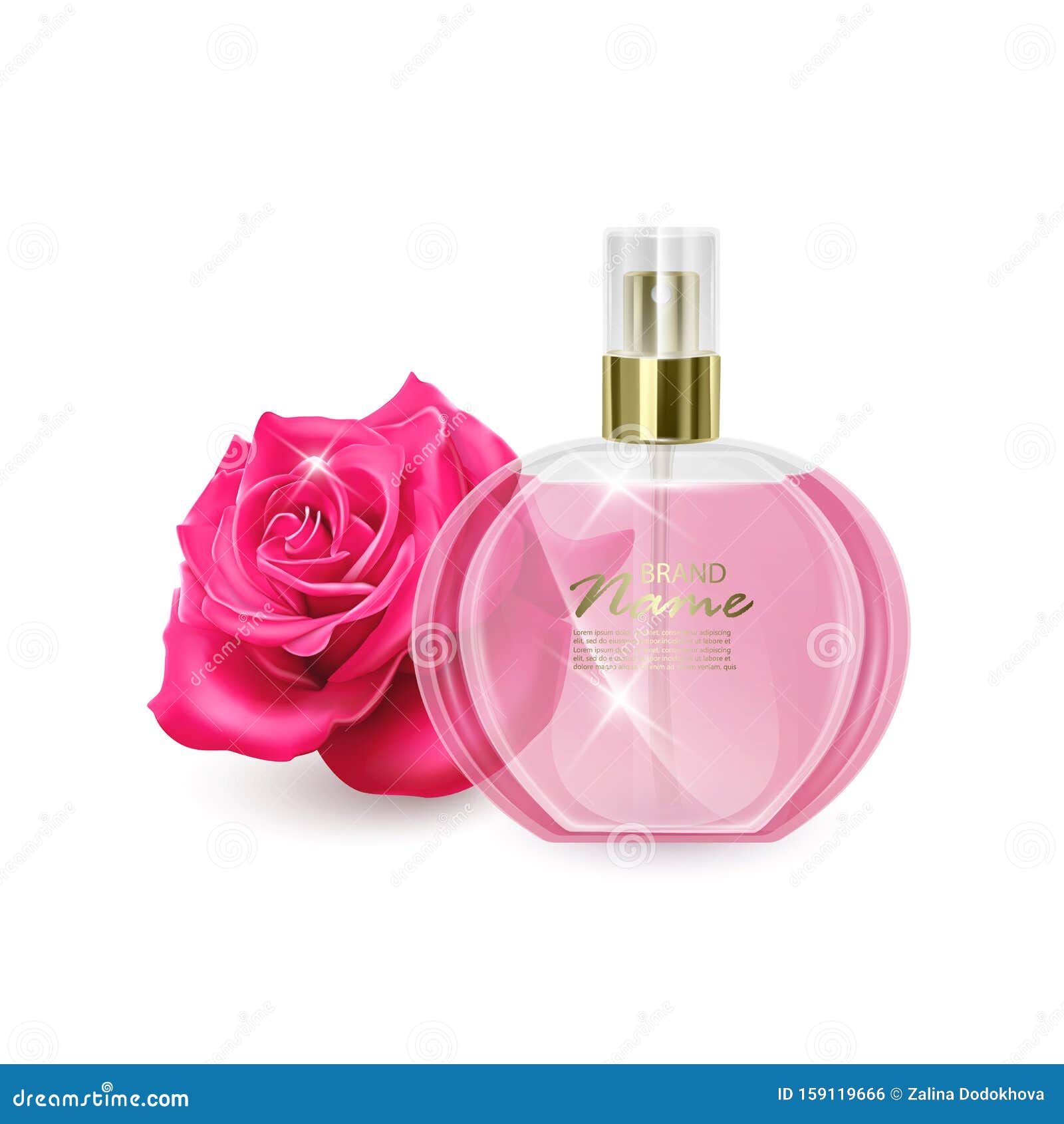 Download Perfume Bottle Mockup On White Background, Cosmetic Glass ...