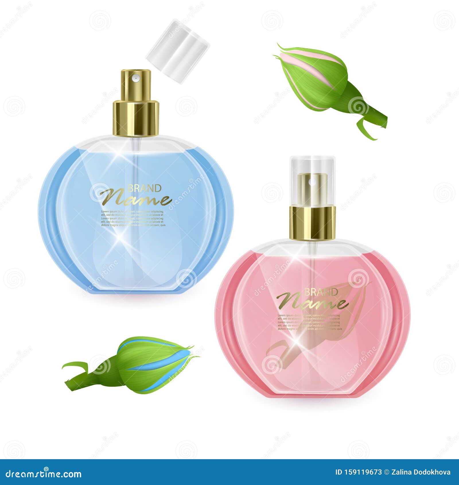 Download Perfume Bottle Mockup On White Background, Cosmetic Glass ...