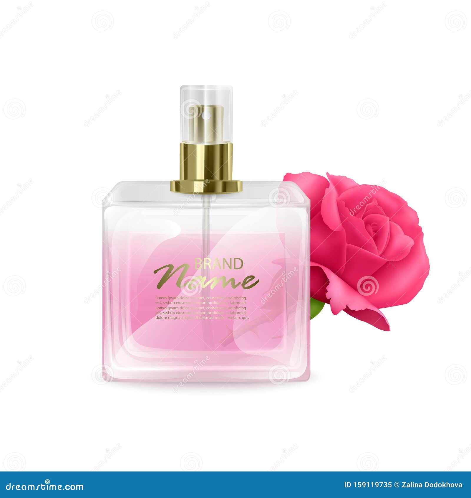 Download Perfume Bottle Mockup On White Background, Cosmetic Glass ...