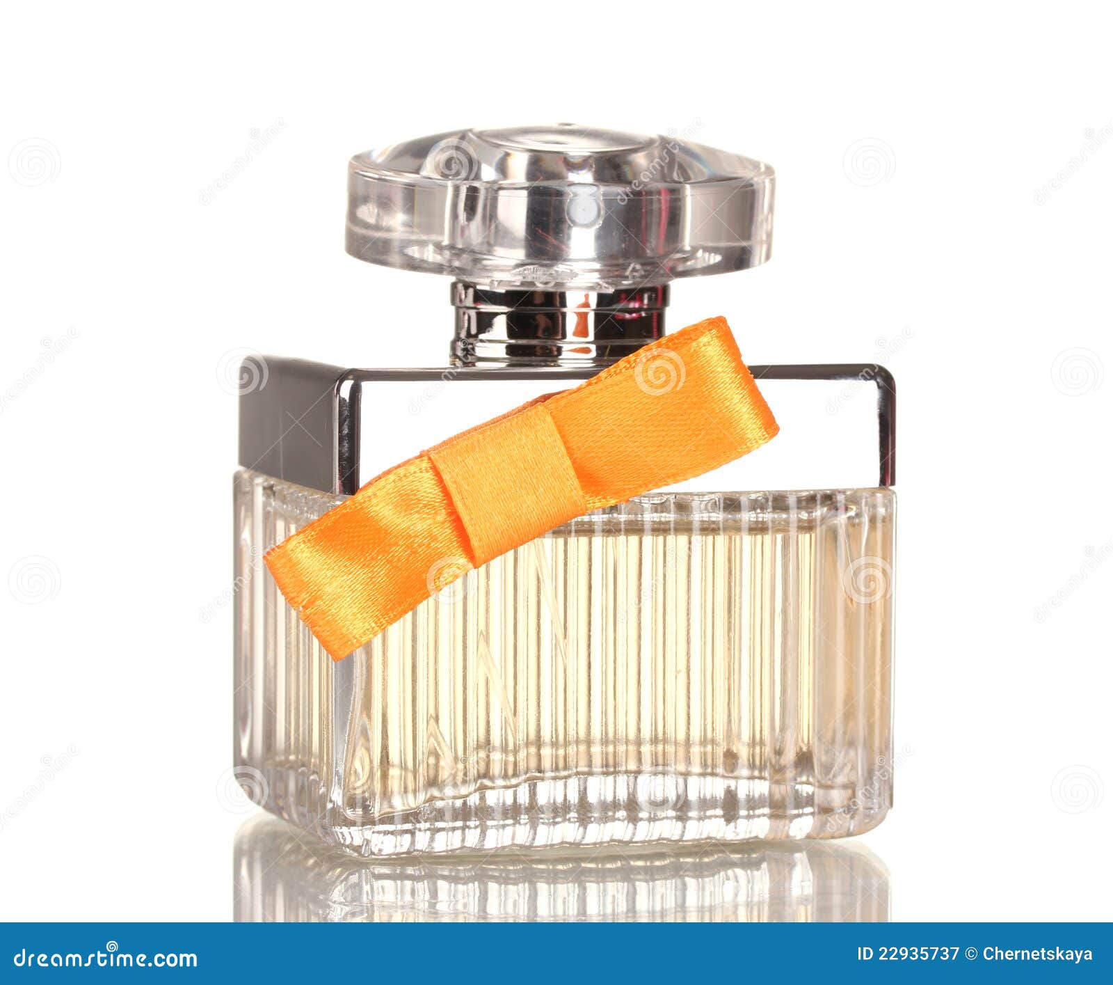 Perfume Bottle with Orange Bow Stock Image Image of femininity