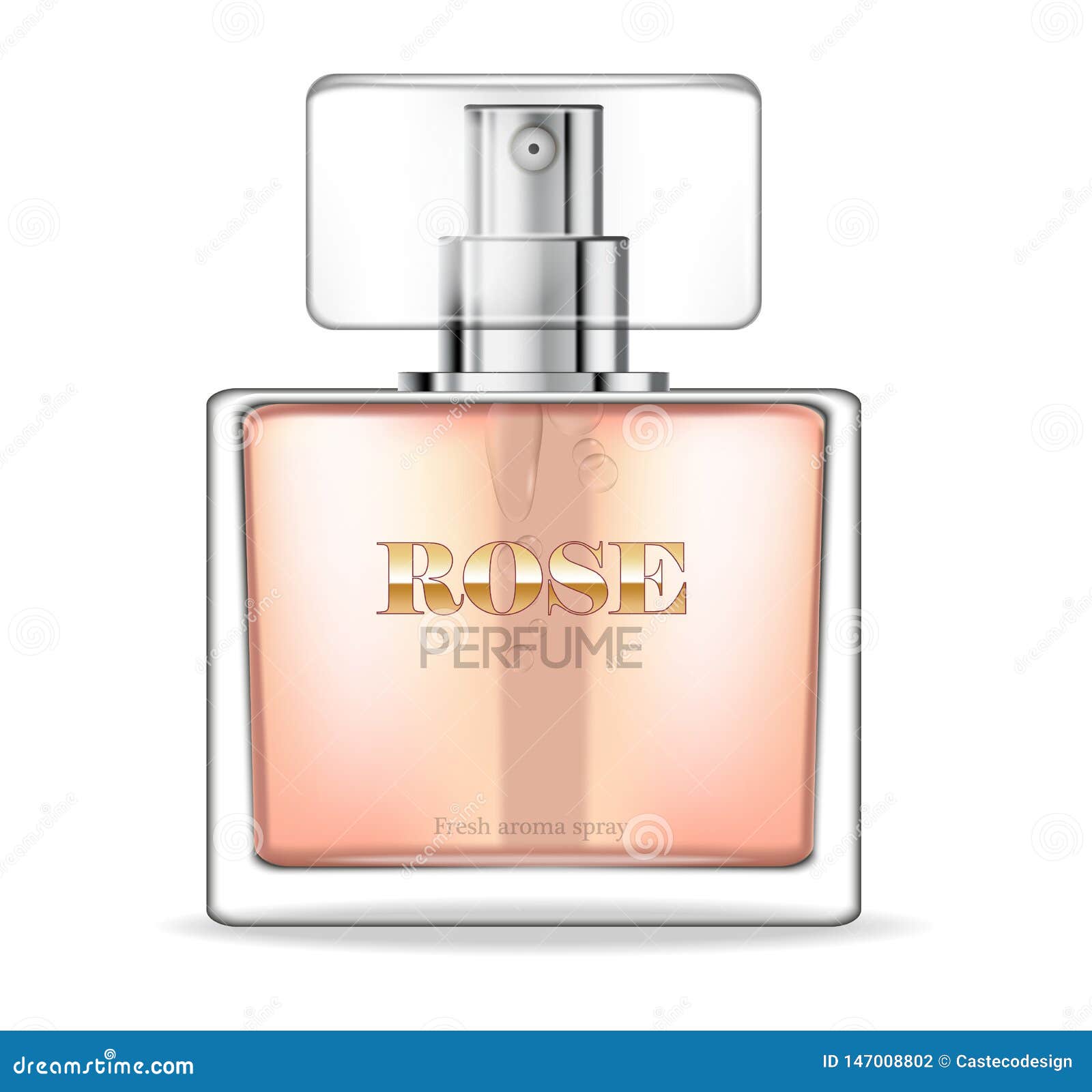 Download Perfume Bottle Vector Realistic. Product Packaging Mockup. Fresh Spring Aroma. 3d Template ...