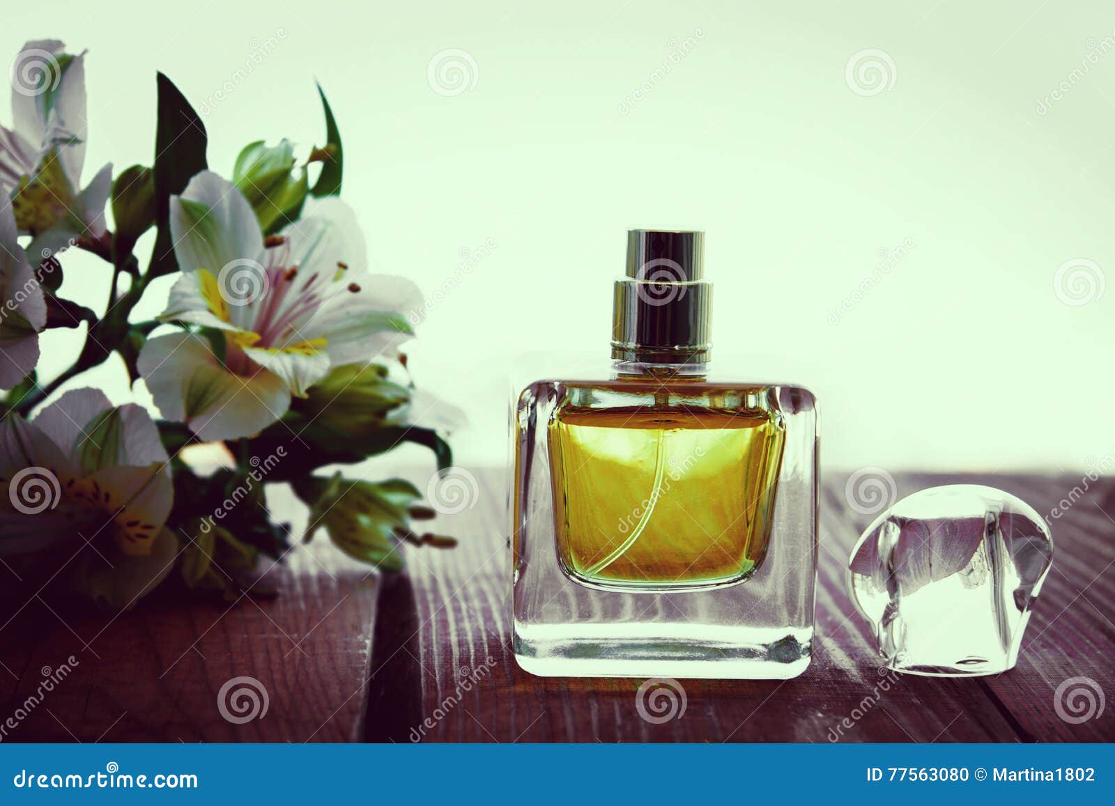 Perfume with flowers stock photo. Image of flower, isolated 77563080