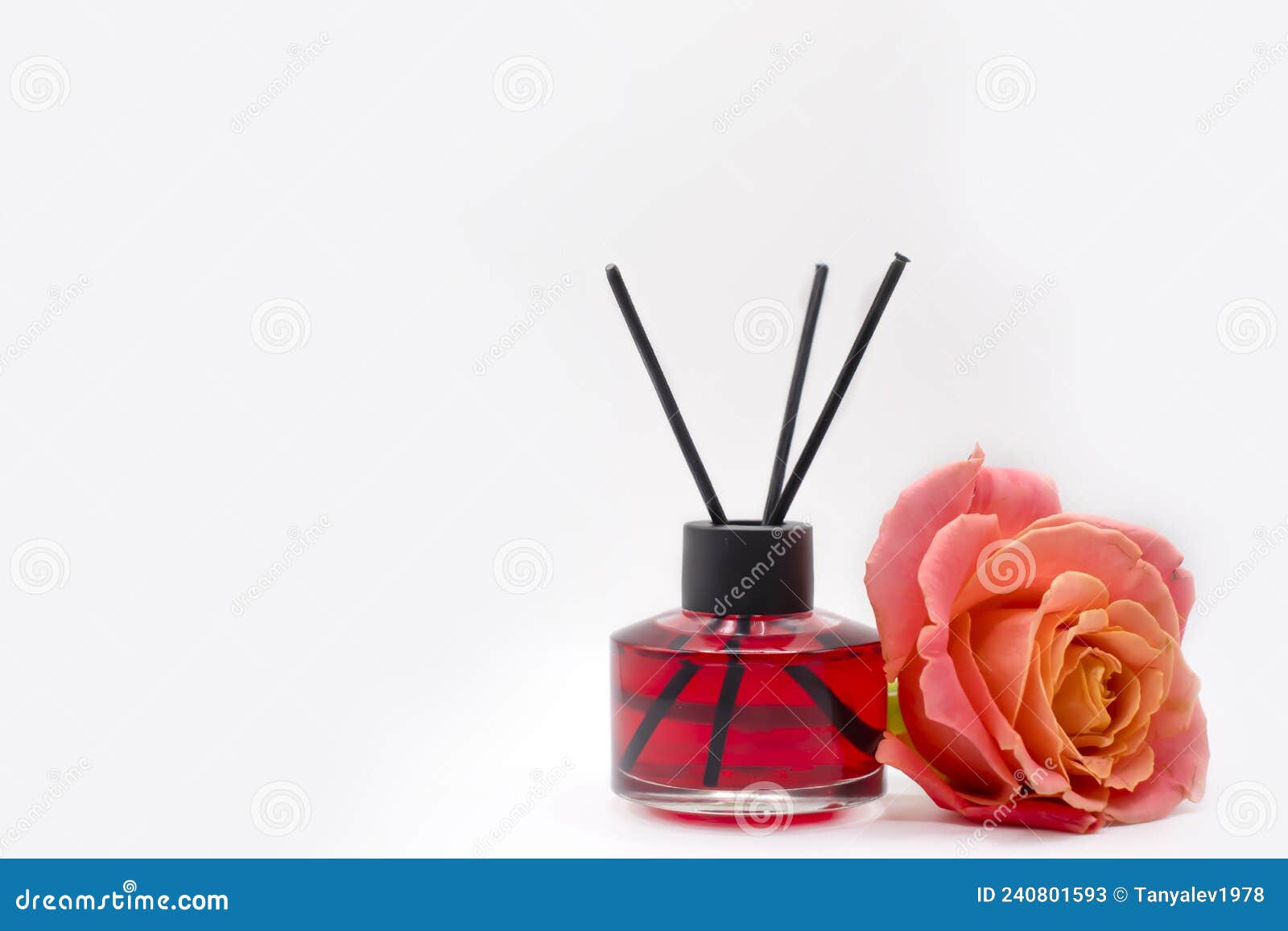 Perfume for Home Rose Flower Refreshment Isolated on White Background