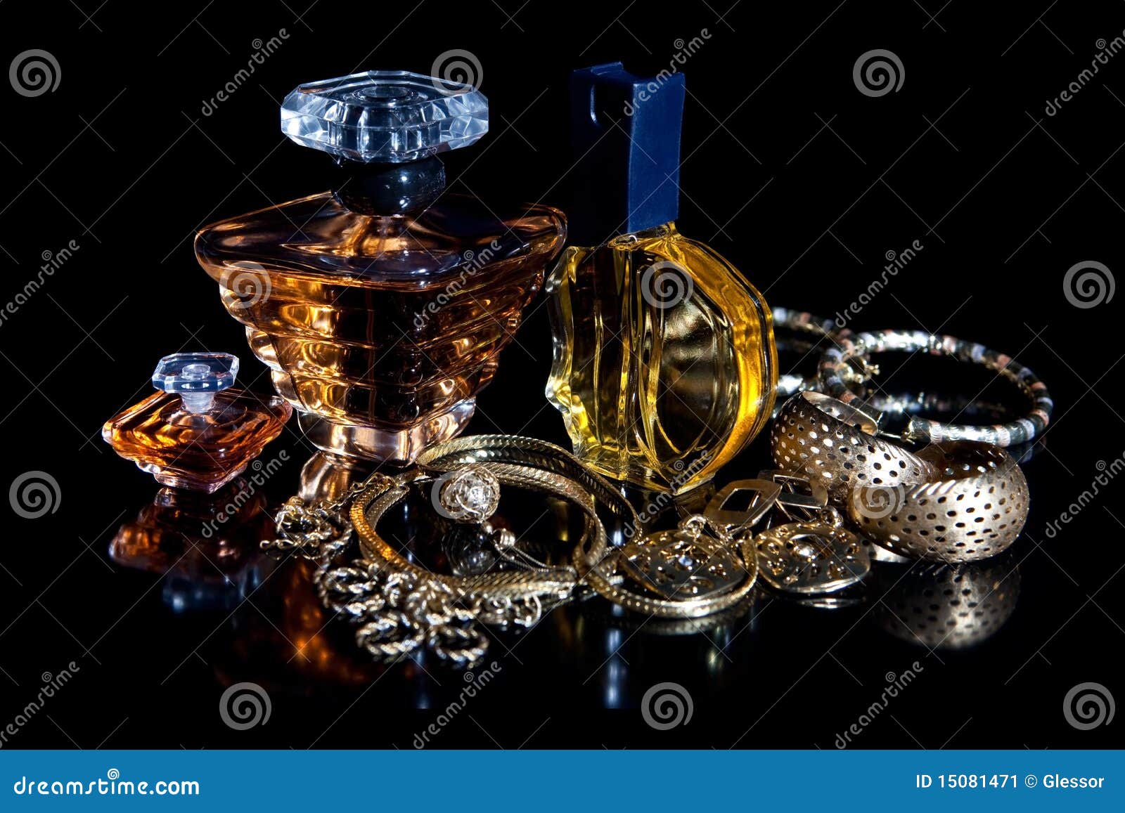 Perfume Set and Jewelry stock image. Image of romance 15081471