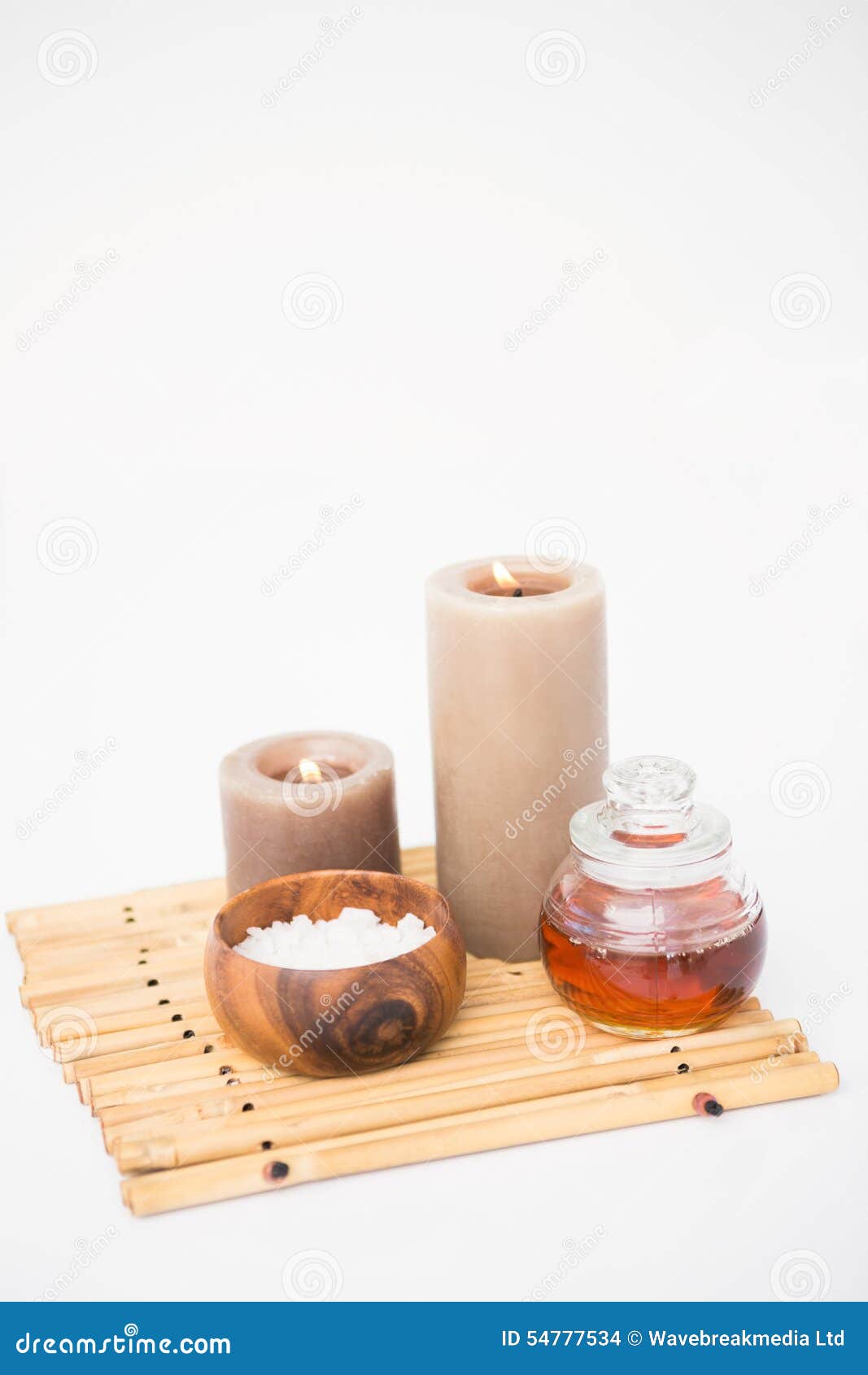 Perfumed Candles and Beauty Products Stock Photo - Image of : 54777534