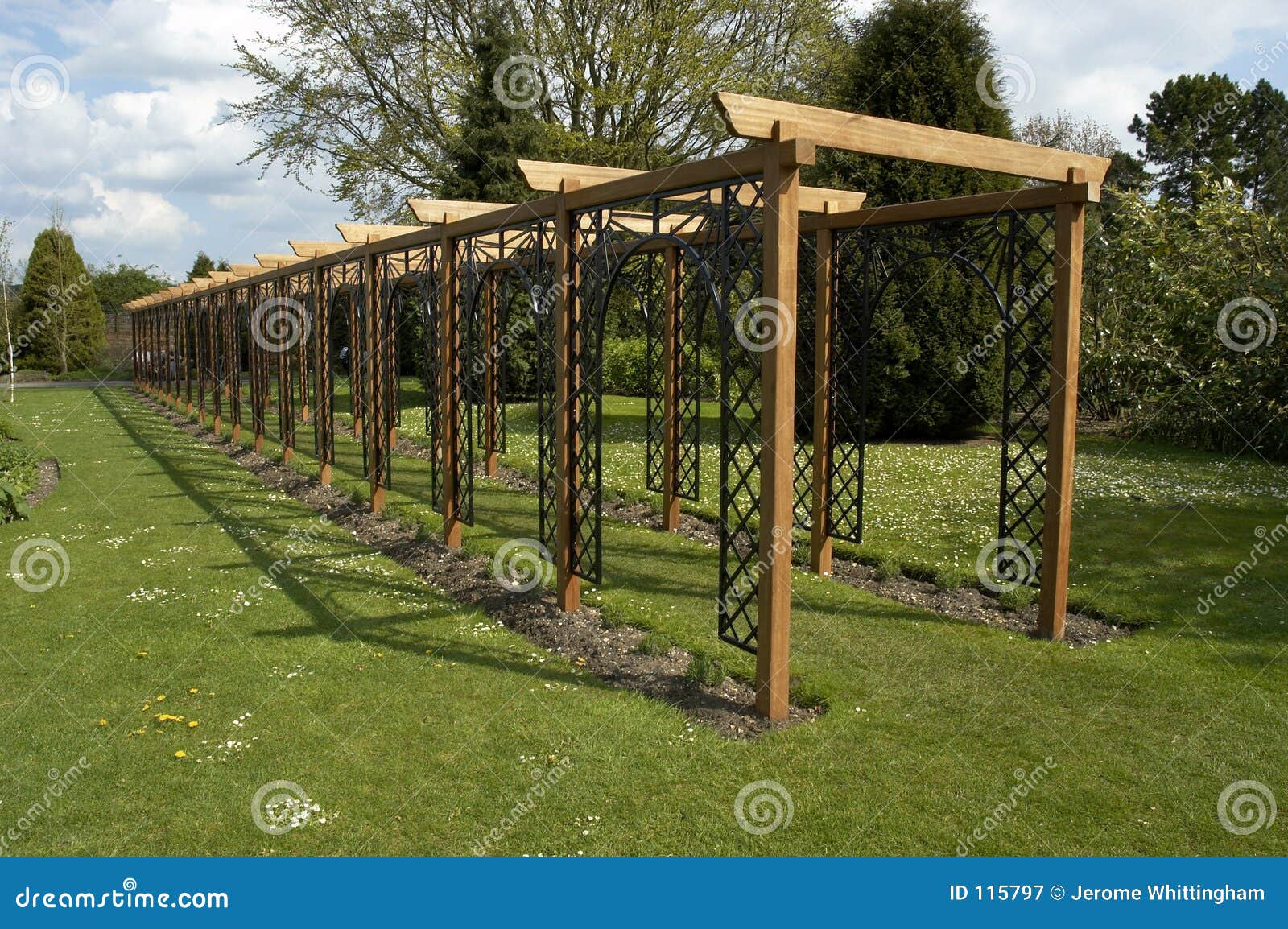 Pergola stock image. Image of gardens, walkway, covered ...