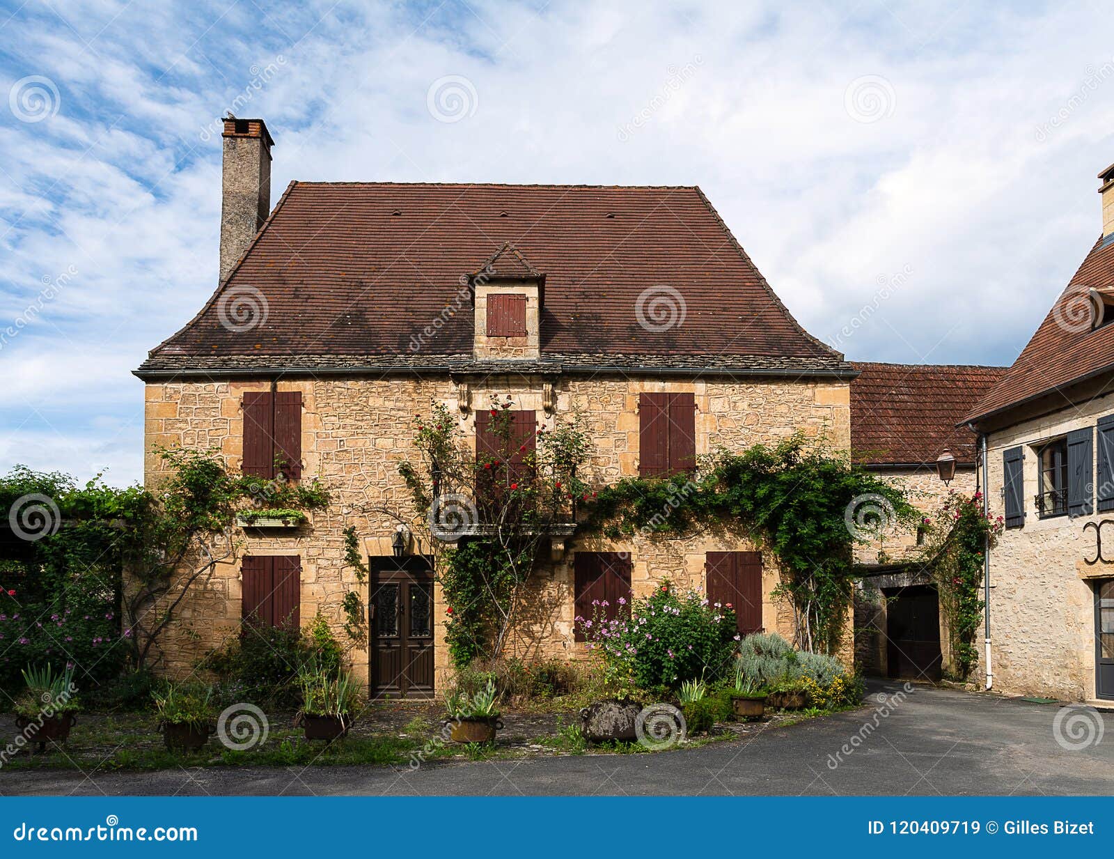 typical village house of perigord noir in france