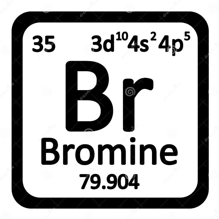 Periodic Table Element Bromine Icon. Stock Illustration Illustration