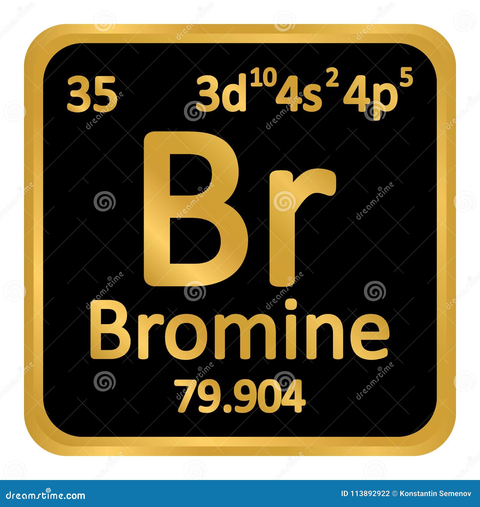 Periodic Table Element Bromine Icon. Stock Illustration Illustration