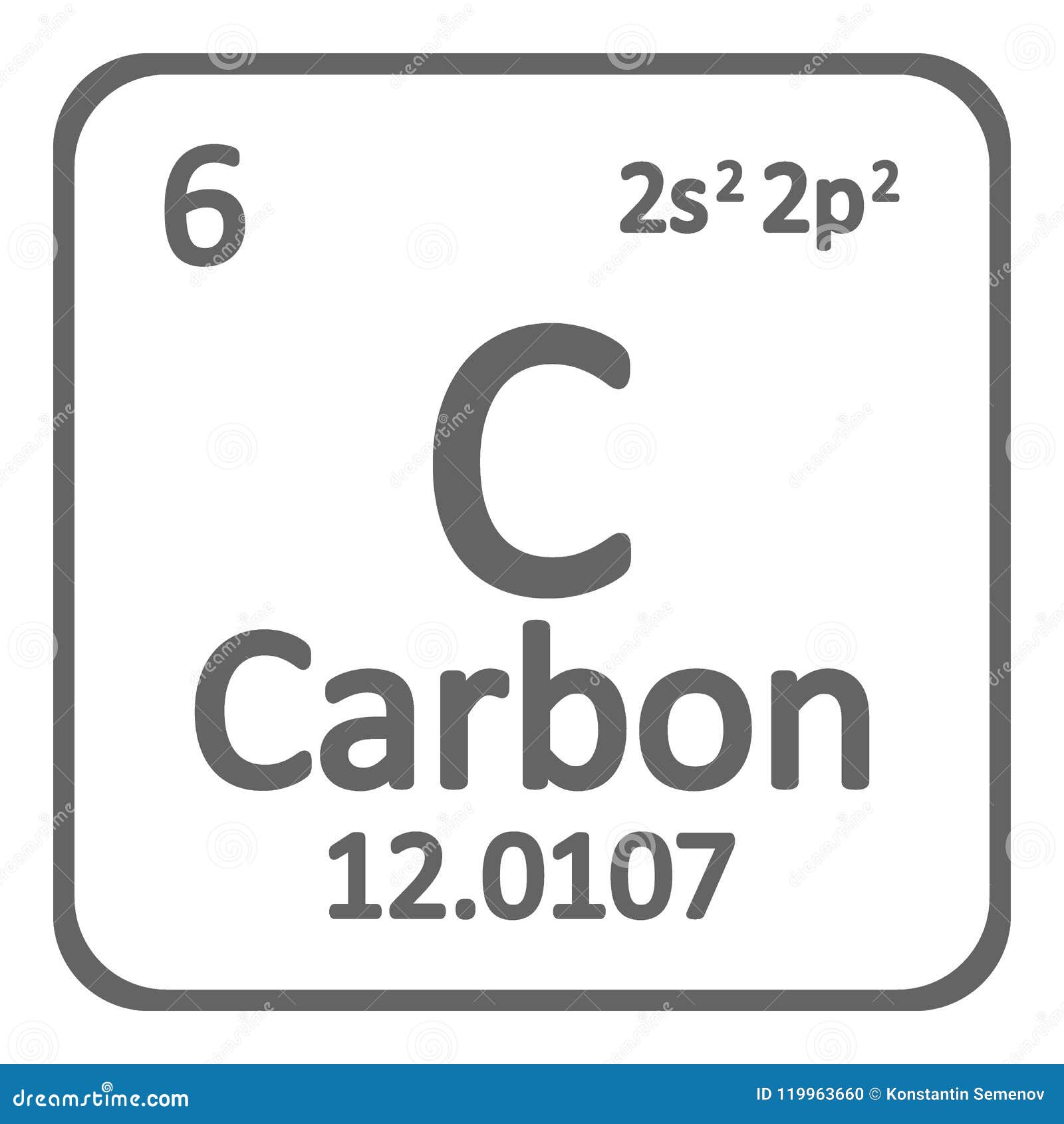 periodic table  carbon icon.