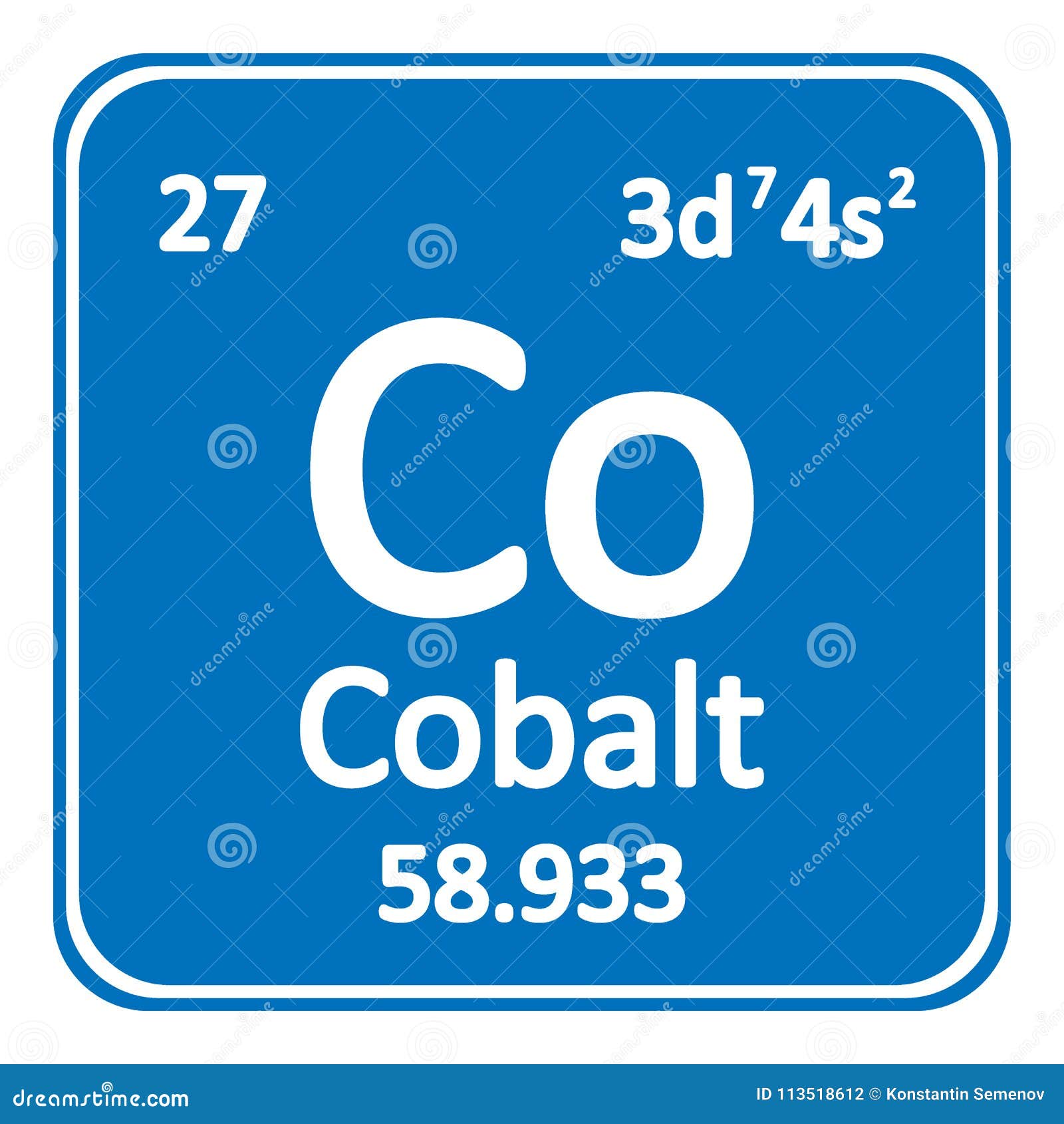 Cobalt symbol. Chemical element of the periodic table. Vector illustration.  12967202 Vector Art at Vecteezy