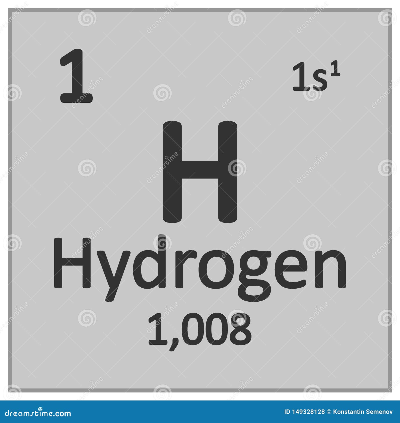 Periodic Table Element Hydrogen Icon Stock Illustration Illustration Of Primordial