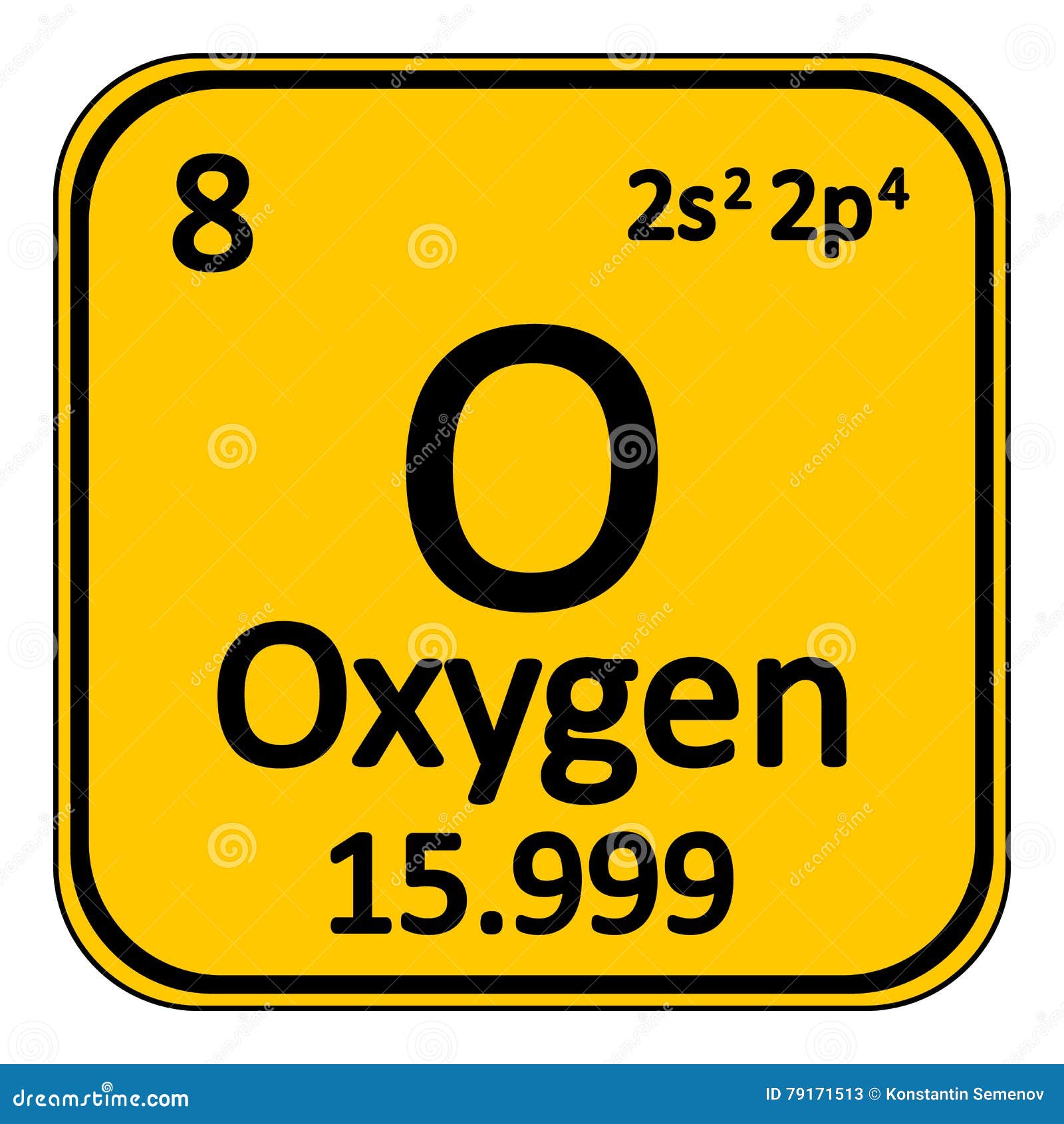 periodic table  oxygen icon.