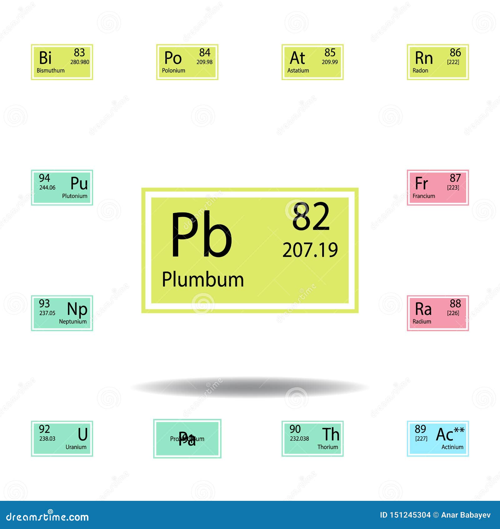 periodic table  plumbum color icon. set of chemical sign color icon. signs and s collection icon for websites, web
