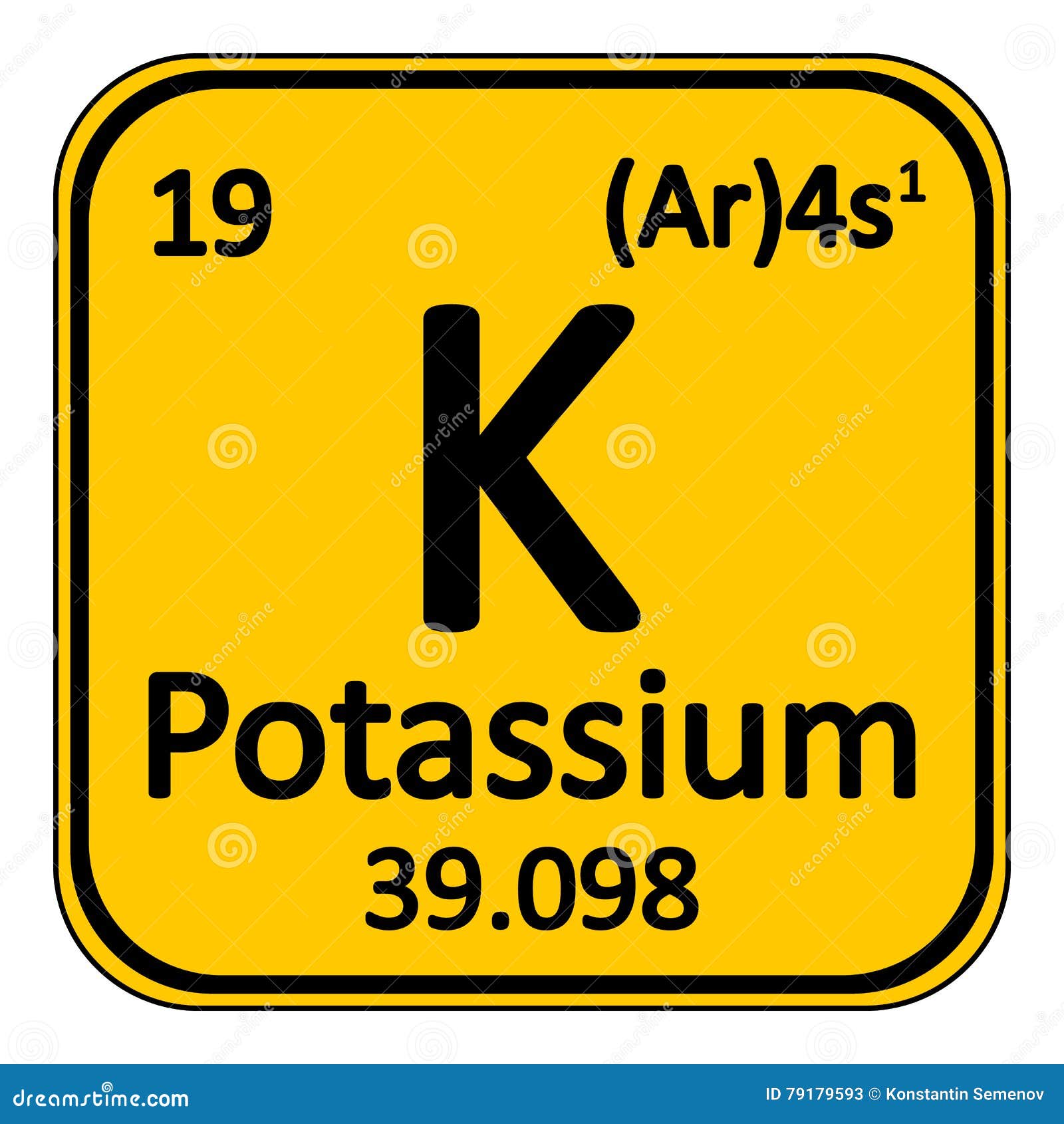 periodic table  potassium icon.