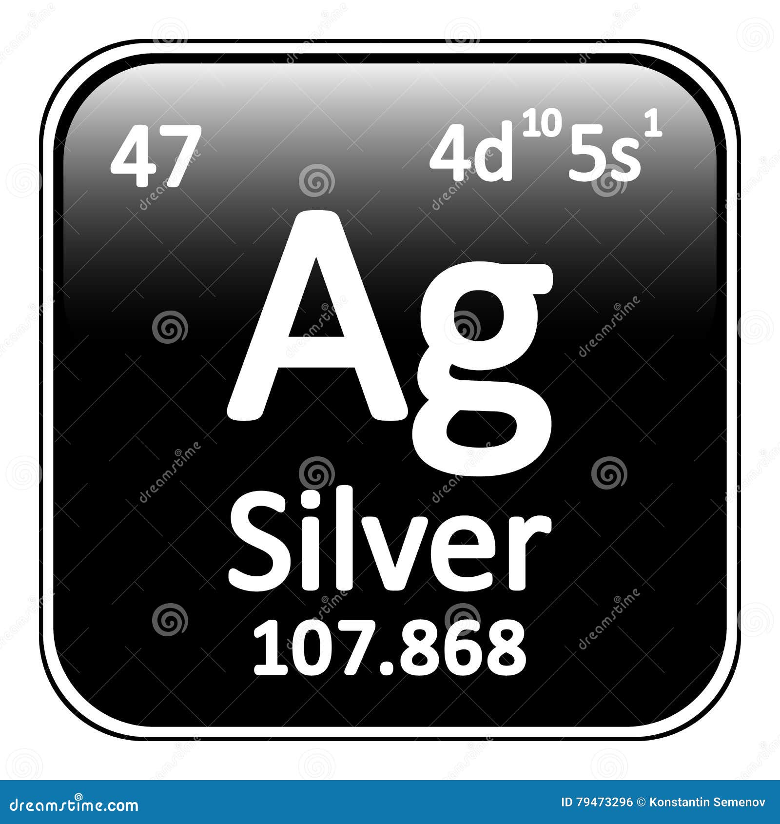 Periodic Table Element Silver Icon. Stock Illustration Illustration of precious, metal 79473296