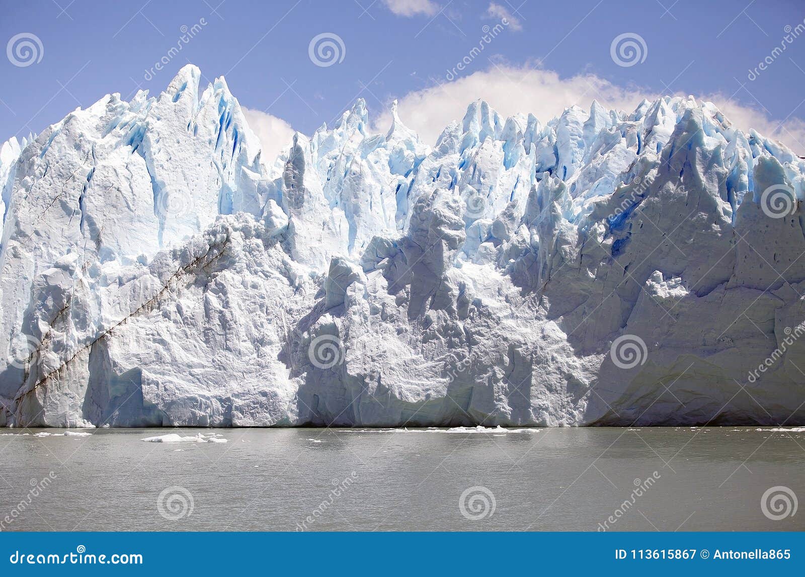 perito moreno glacier view from brazo rico in the argentino lake in patagonia, argentina