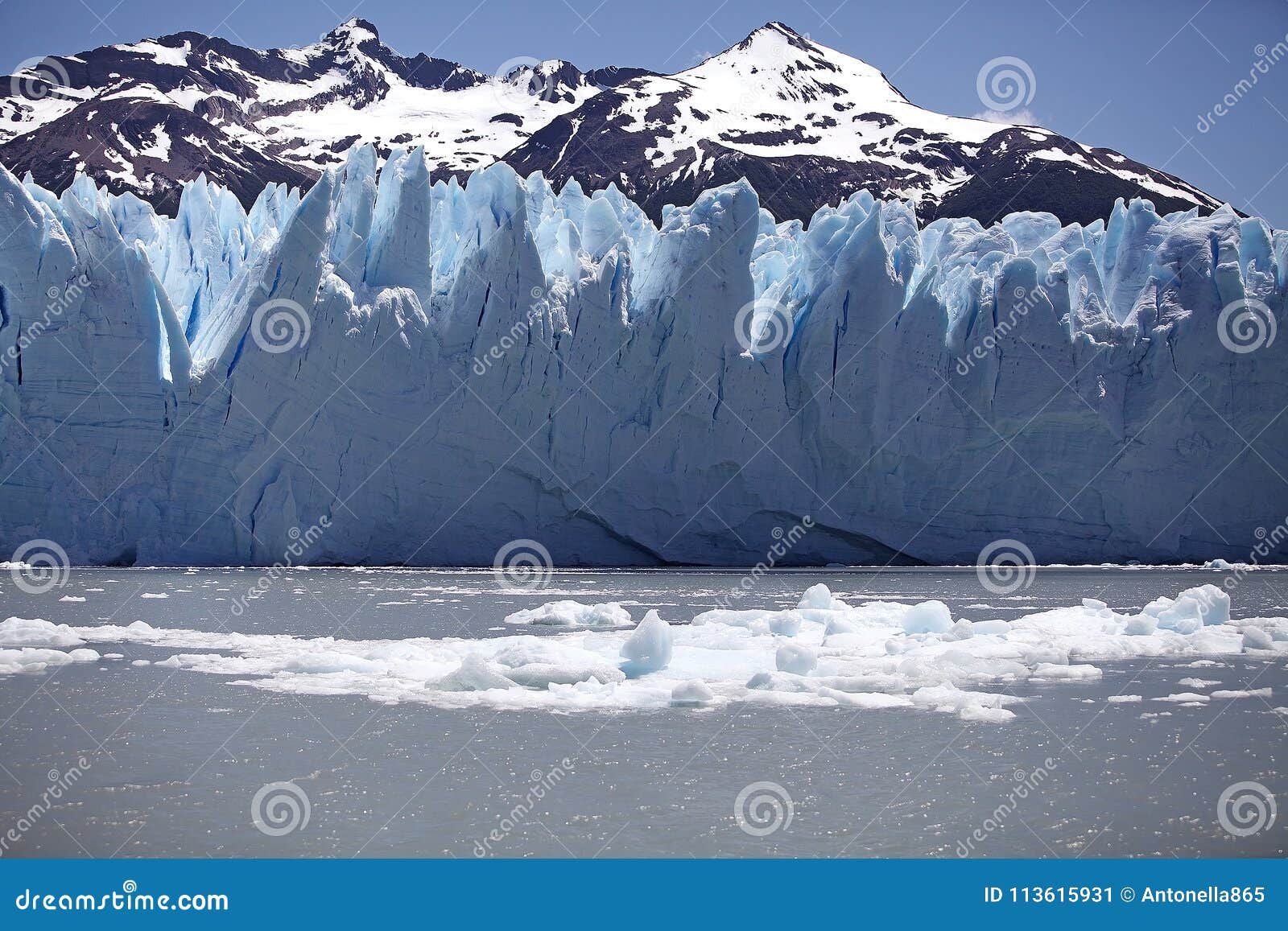 perito moreno glacier view from brazo rico in the argentino lake in patagonia, argentina