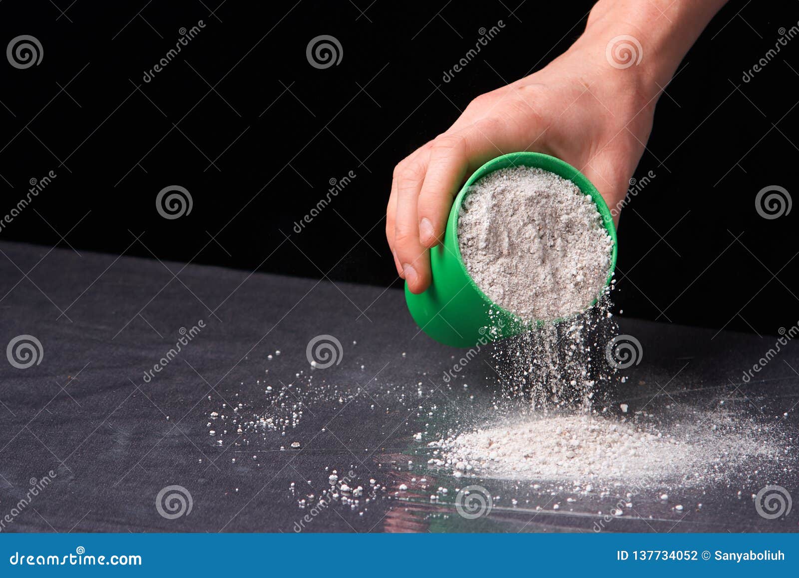 Perlite in the Hands of a Woman. Perlite for Hydroponics Vegetable