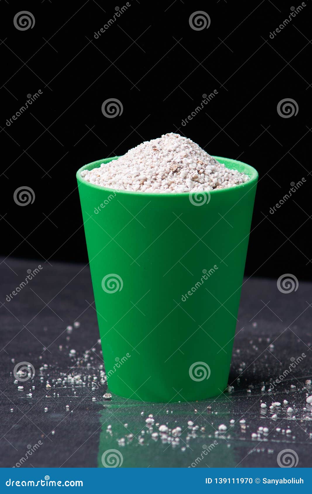 Perlite for Hydroponics Vegetable in Green Pot Stock Photo Image of