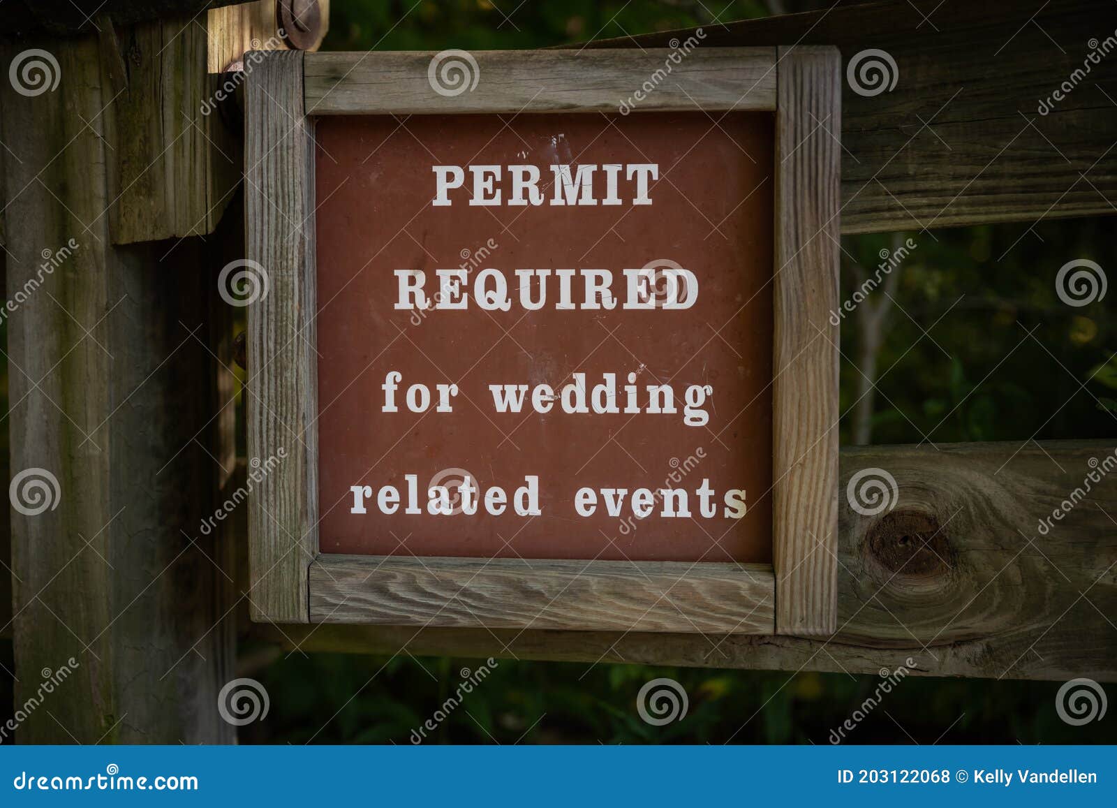 Permit Required Sign stock photo. Image of wooden, fence 203122068