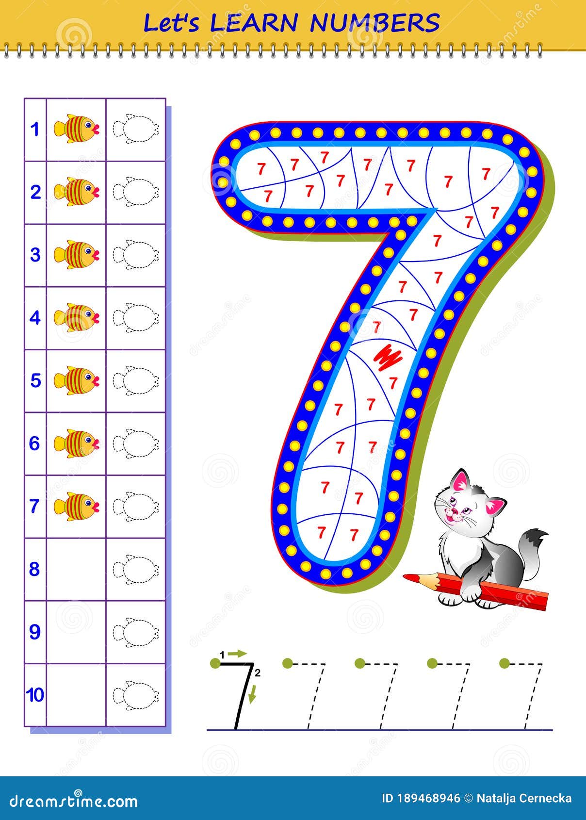 Jogo Educativo Para Crianças Pequenas Estudar Números Livro De Cores Pintar  Cada Número Planilha Imprimível Para Matemática Escol Ilustração do Vetor -  Ilustração de jogo, bebê: 200570156