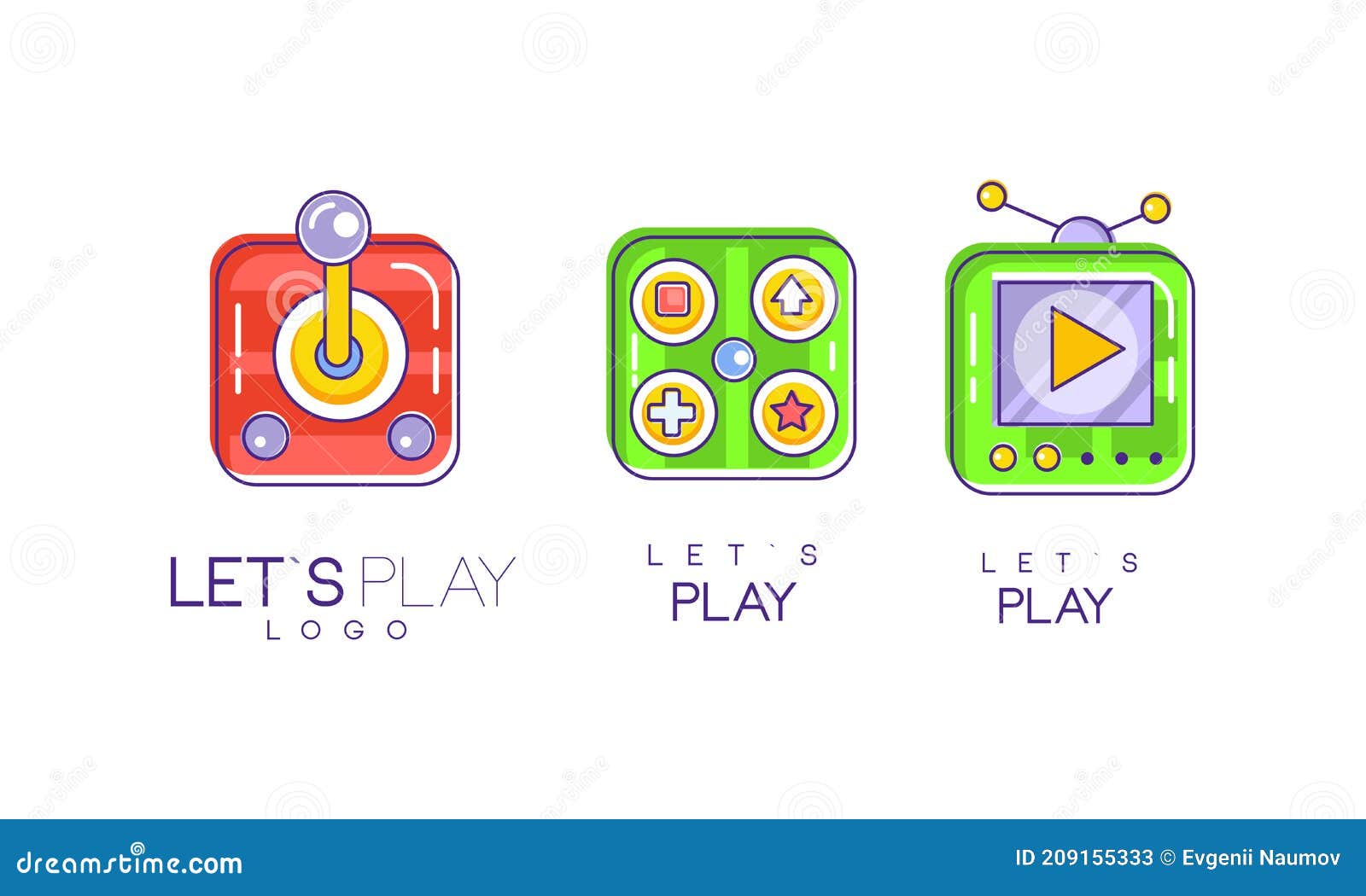 Permite Reproducir Logotipo Coleccion De Juegos Etiquetas De Consola Videojuegos Plantillas De Diseno De Juegos Vectores Ilustracion Del Vector Ilustracion De Jugador Aislado 209155333